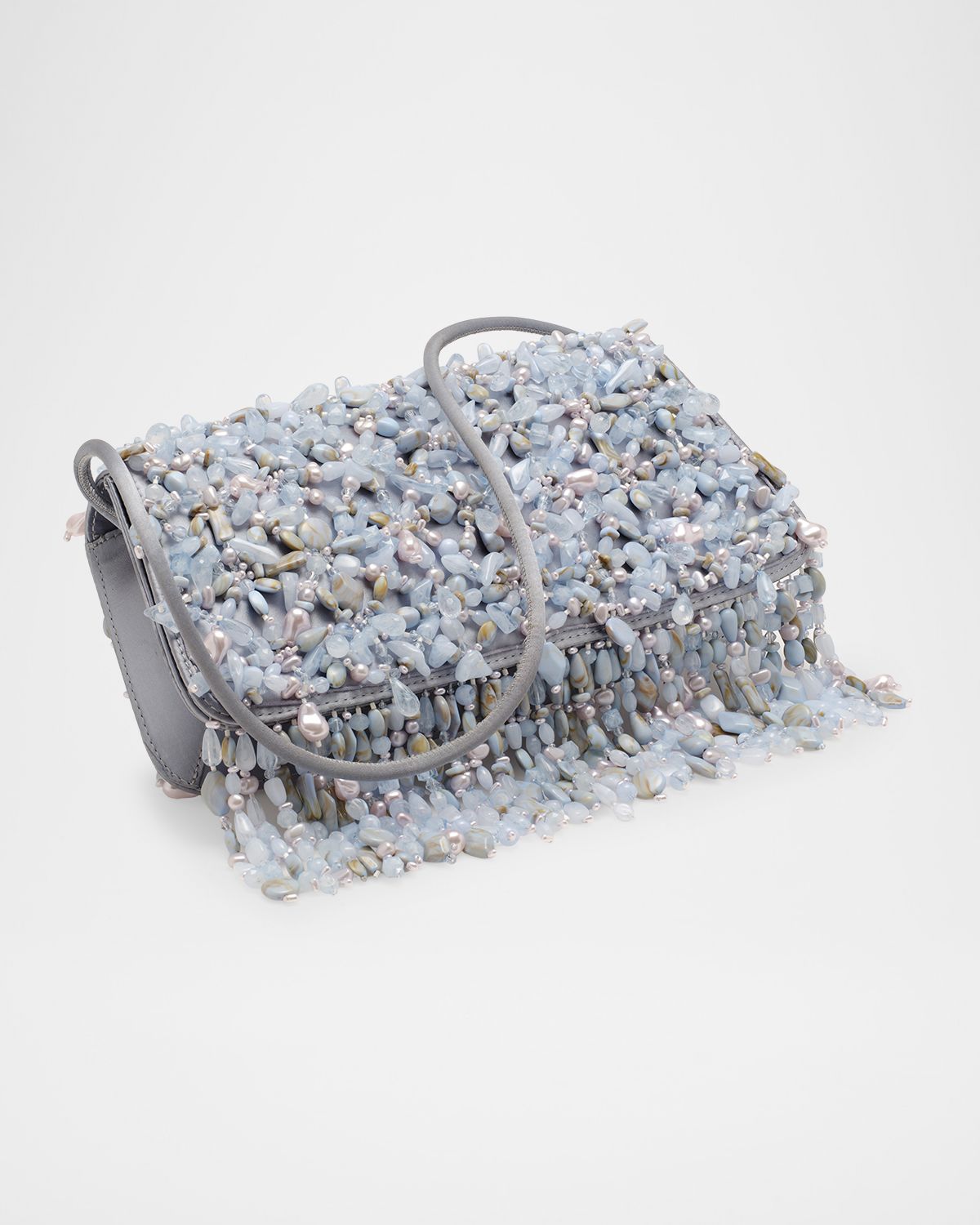Cult Gaia Idalia Fringed Faux Stone Shoulder Bag