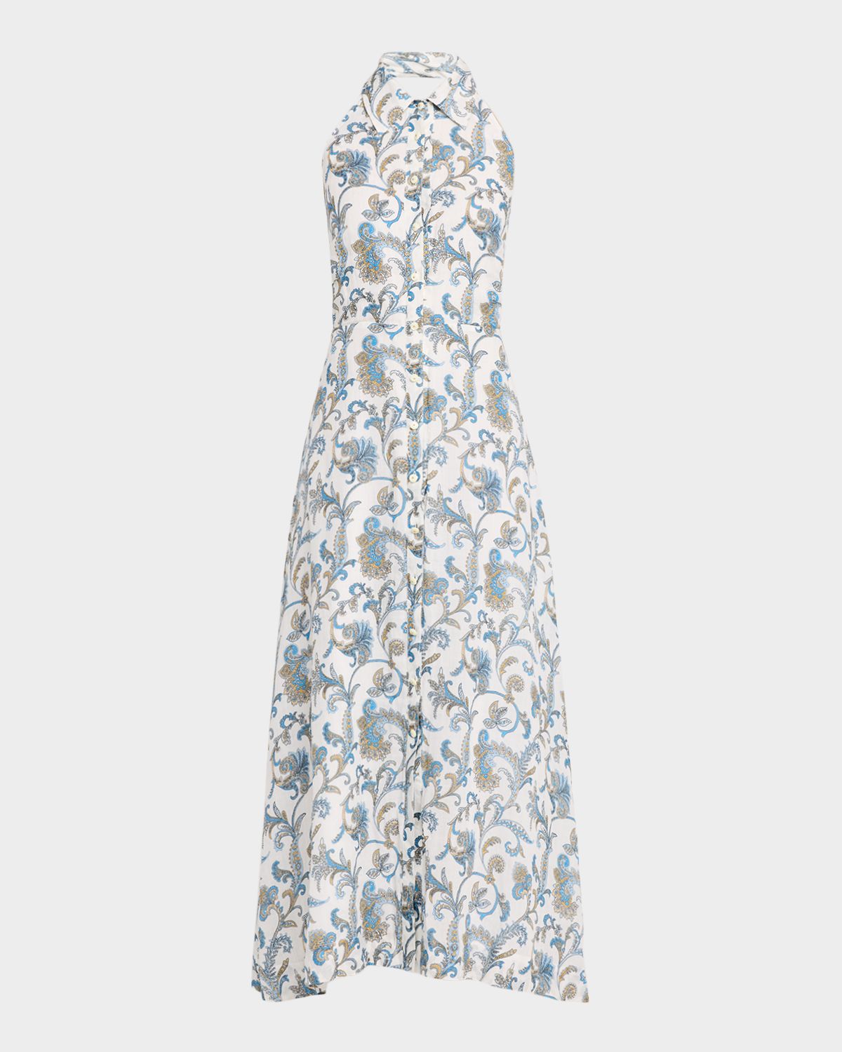 Veronica Beard Mackey Printed Ramie Maxi Dress