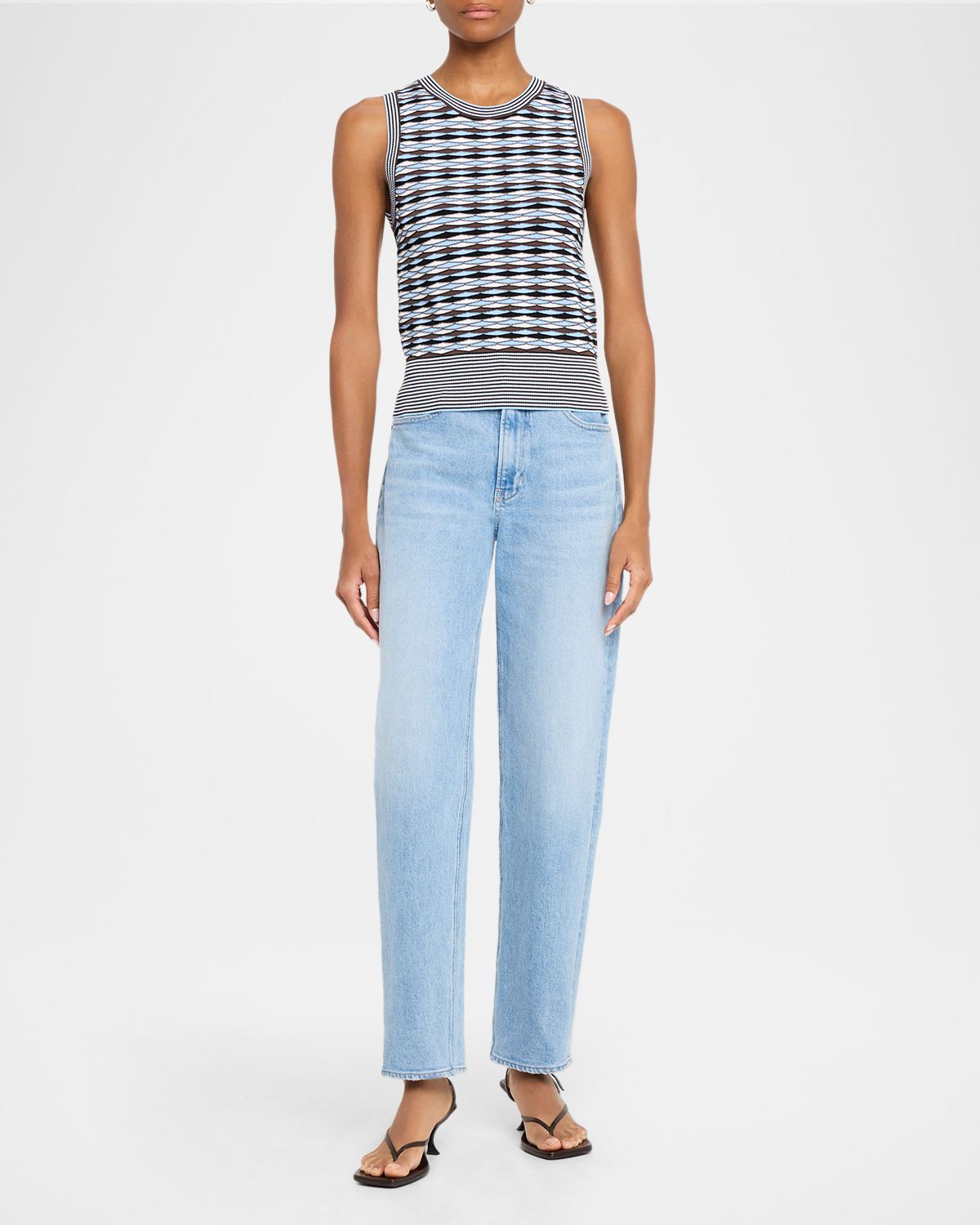 Veronica Beard Jerrel Diamond Jacquard-Knit Top