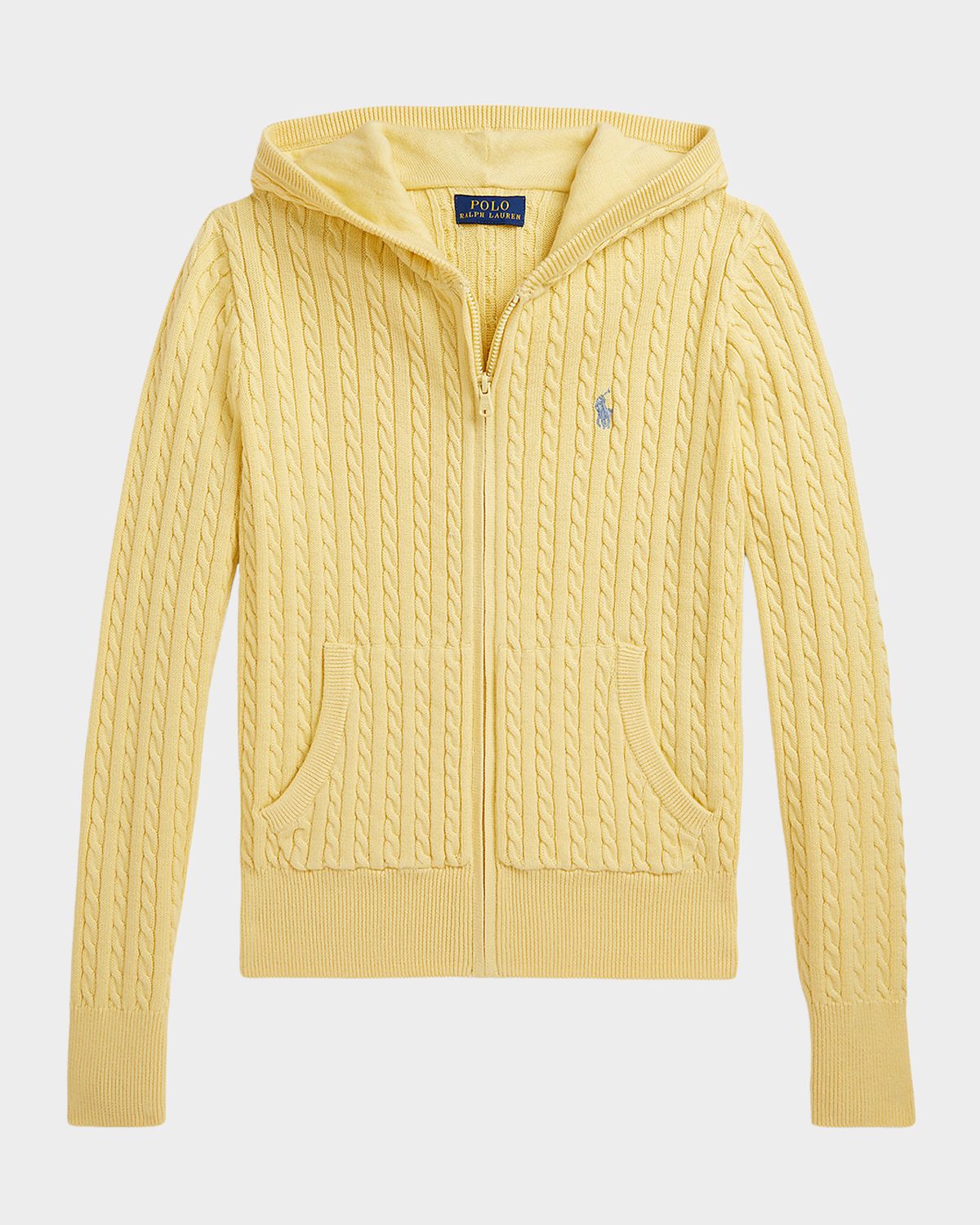Polo Ralph Lauren Girl 's Mini-Cable Cotton Full-Zip Hoodie, S-XL