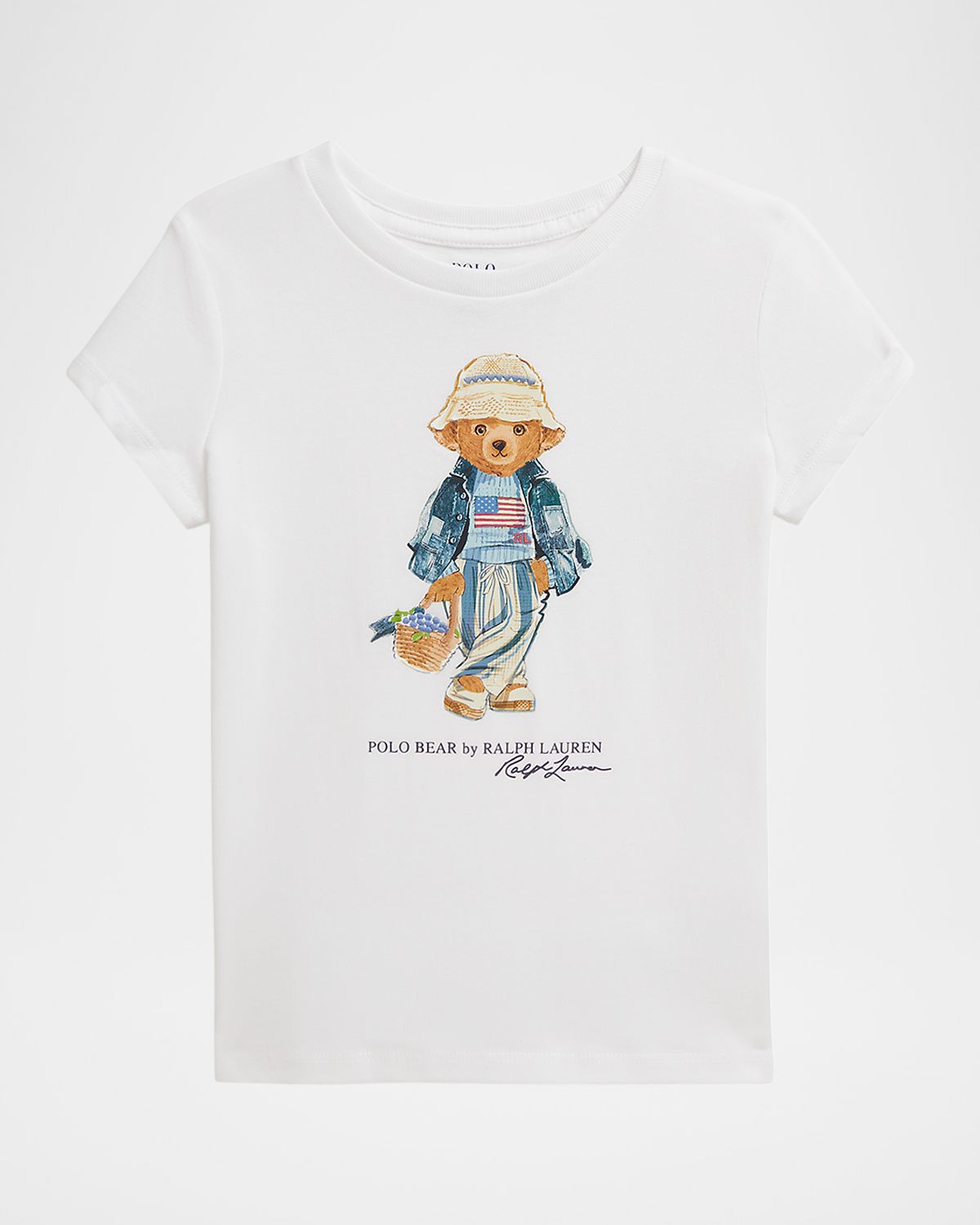Polo Ralph Lauren Girl 's Polo Bear Short-Sleeved Crewneck-T-Shirt, Size 3-6X