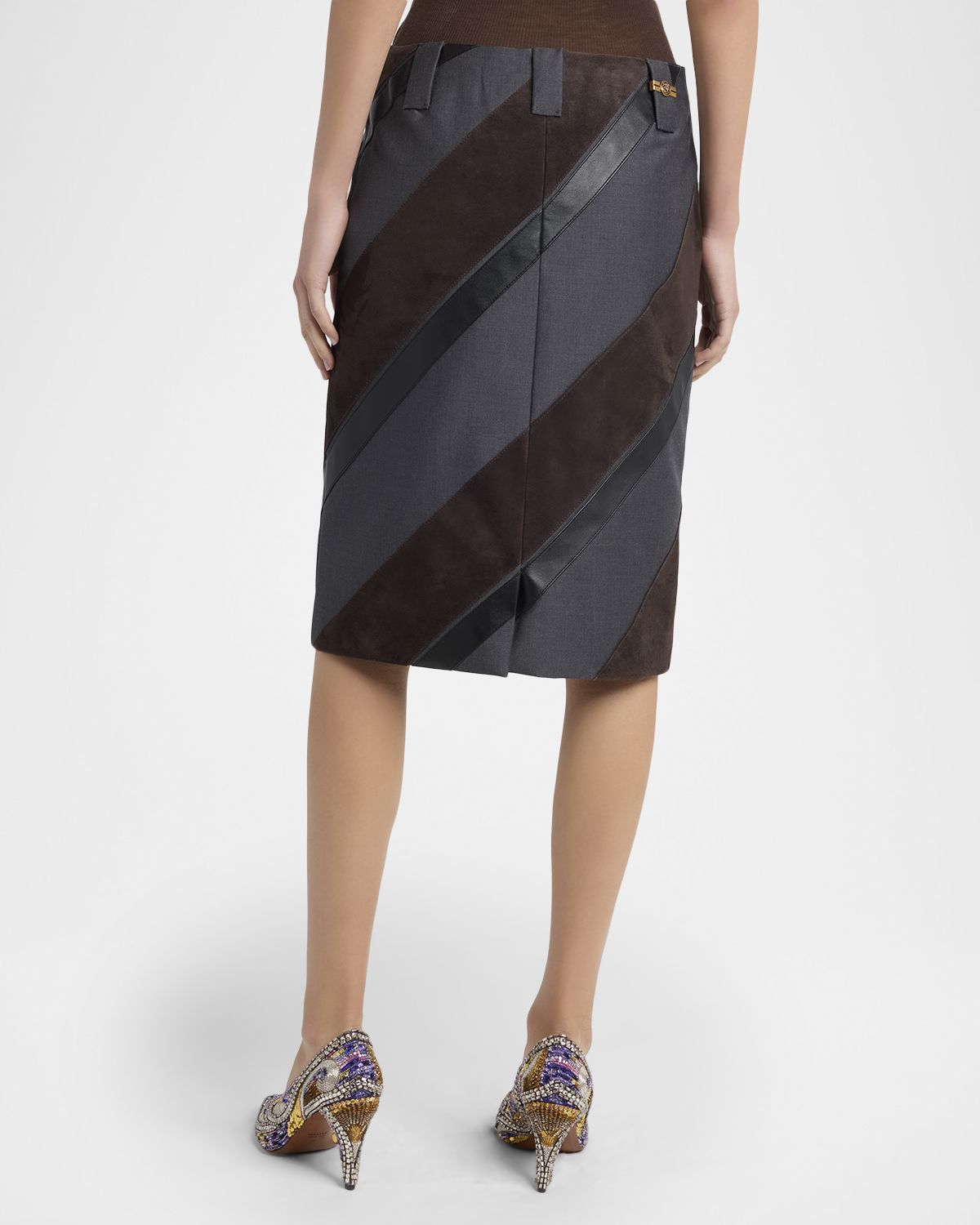 Versace Paneled Midi Skirt