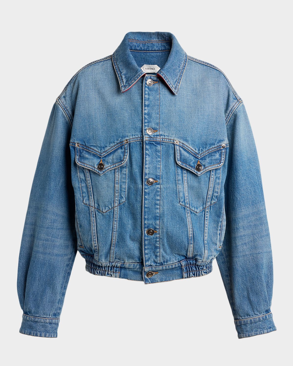 Versace Blouson Leather-Lined Denim Jacket | Thumbnail 6 Versace Blouson Leather-Lined Denim Jacket | Thumbnail 6