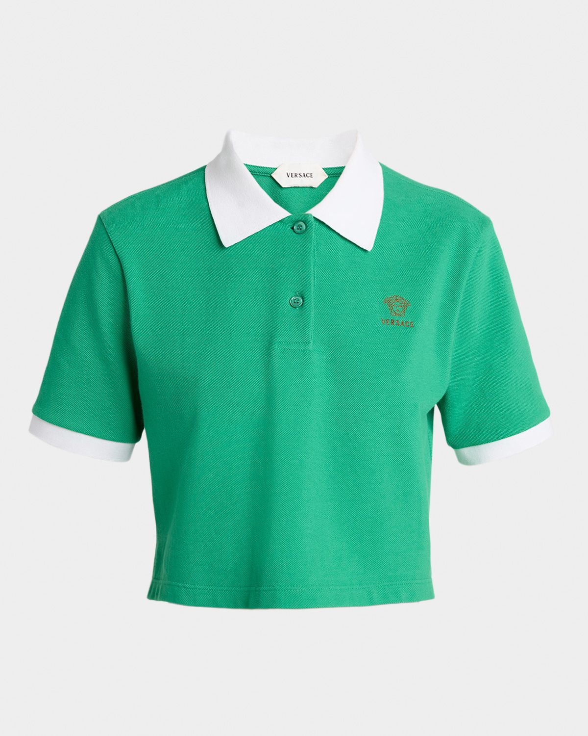 Versace Pique Polo with Medusa Embroidery | Thumbnail 6