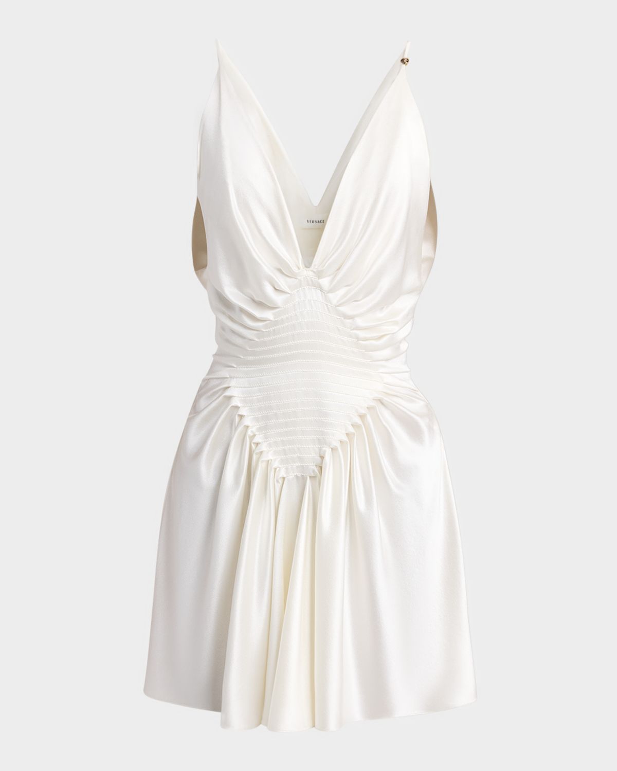 Versace Draped Silk Mini Dress