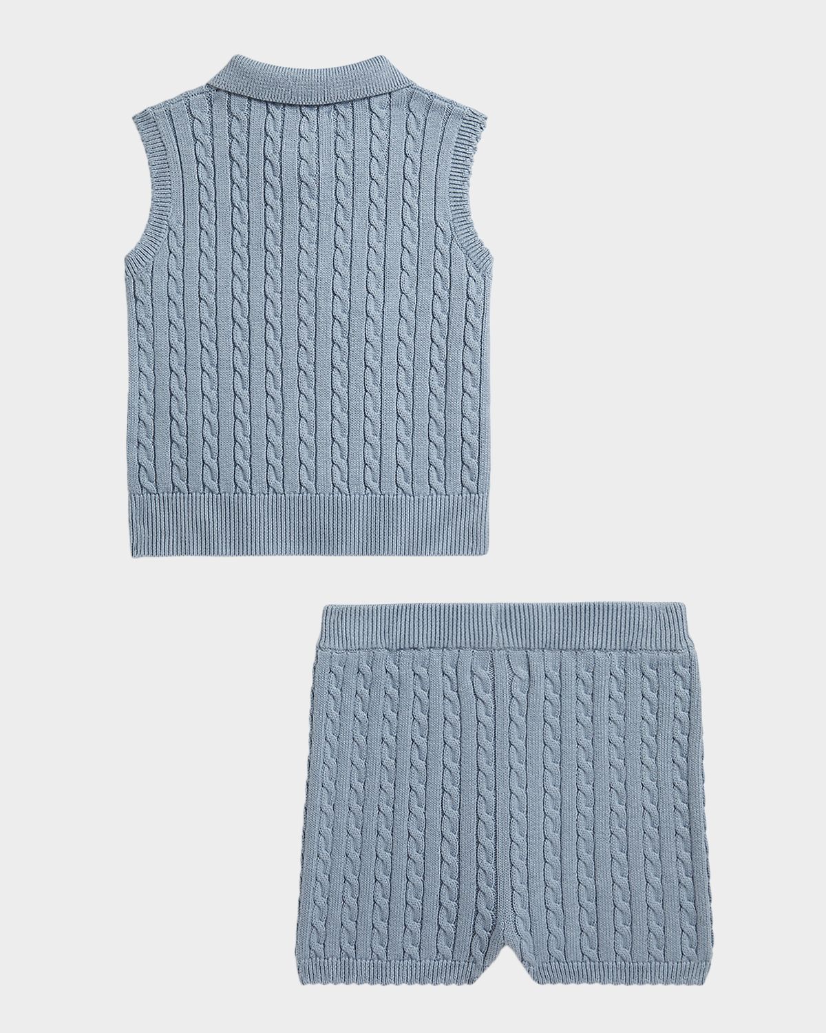 Polo Ralph Lauren Kid 's Mini-Cable Cotton Polo Sweater & Shorts Set, Size 3M-24M