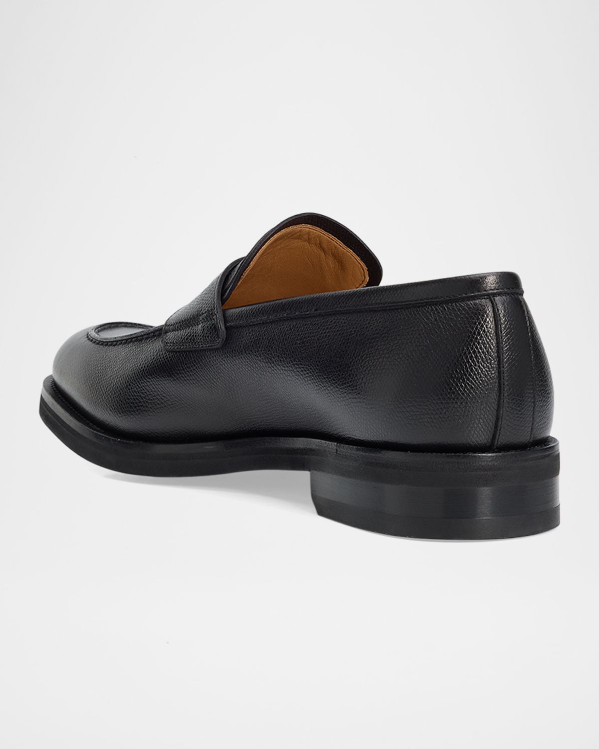 Ferragamo Men 's Hammered Leather Penny Loafers | Thumbnail 4 Ferragamo Men 's Hammered Leather Penny Loafers | Thumbnail 4