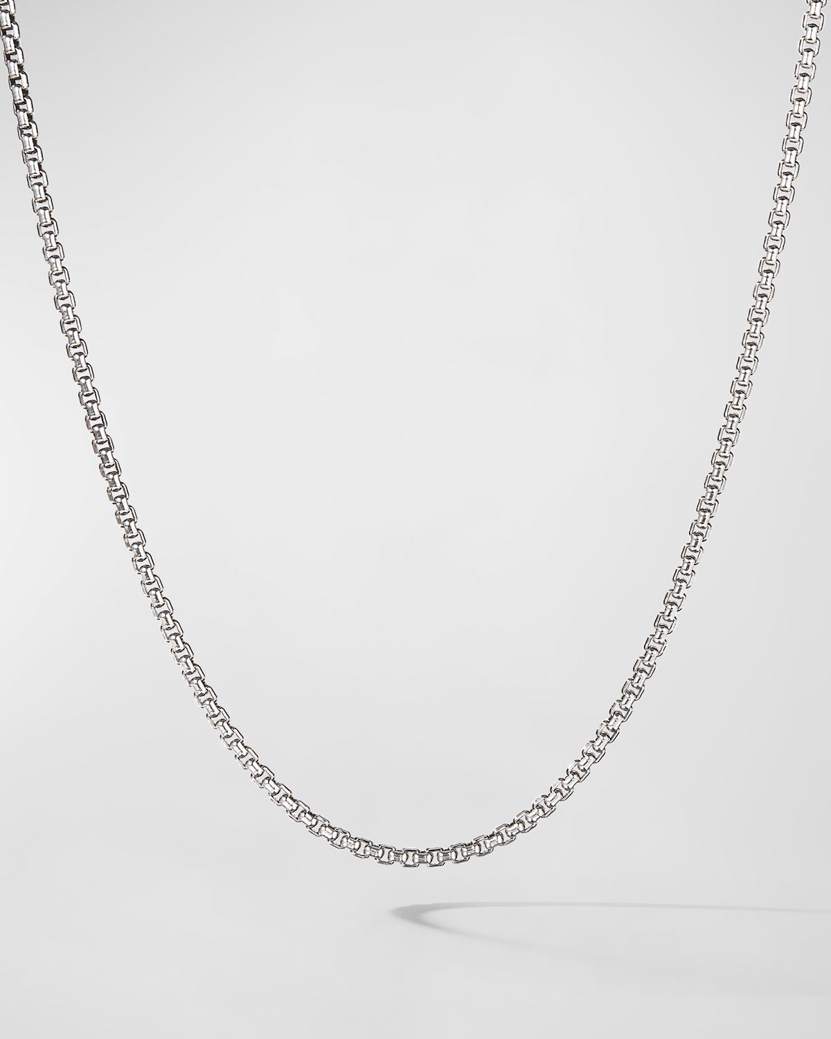 David Yurman Box Chain Necklace in Silver with 14K Gold, 2.7mm, 72"L
