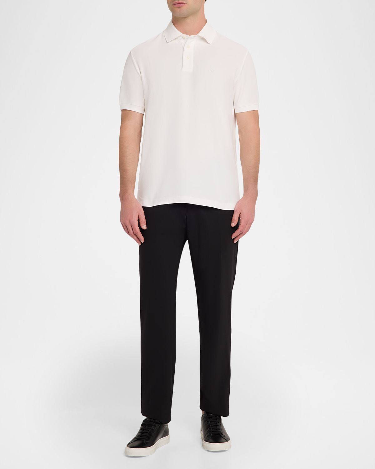 Emporio Armani Men 's Cotton Pique Eagle Logo Polo Shirt