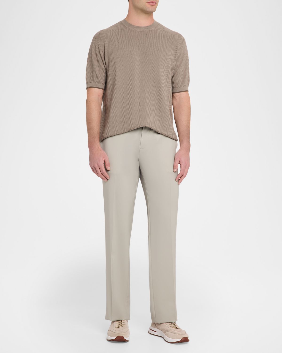 Emporio Armani Men 's Tonal Textured Cotton T-Shirt