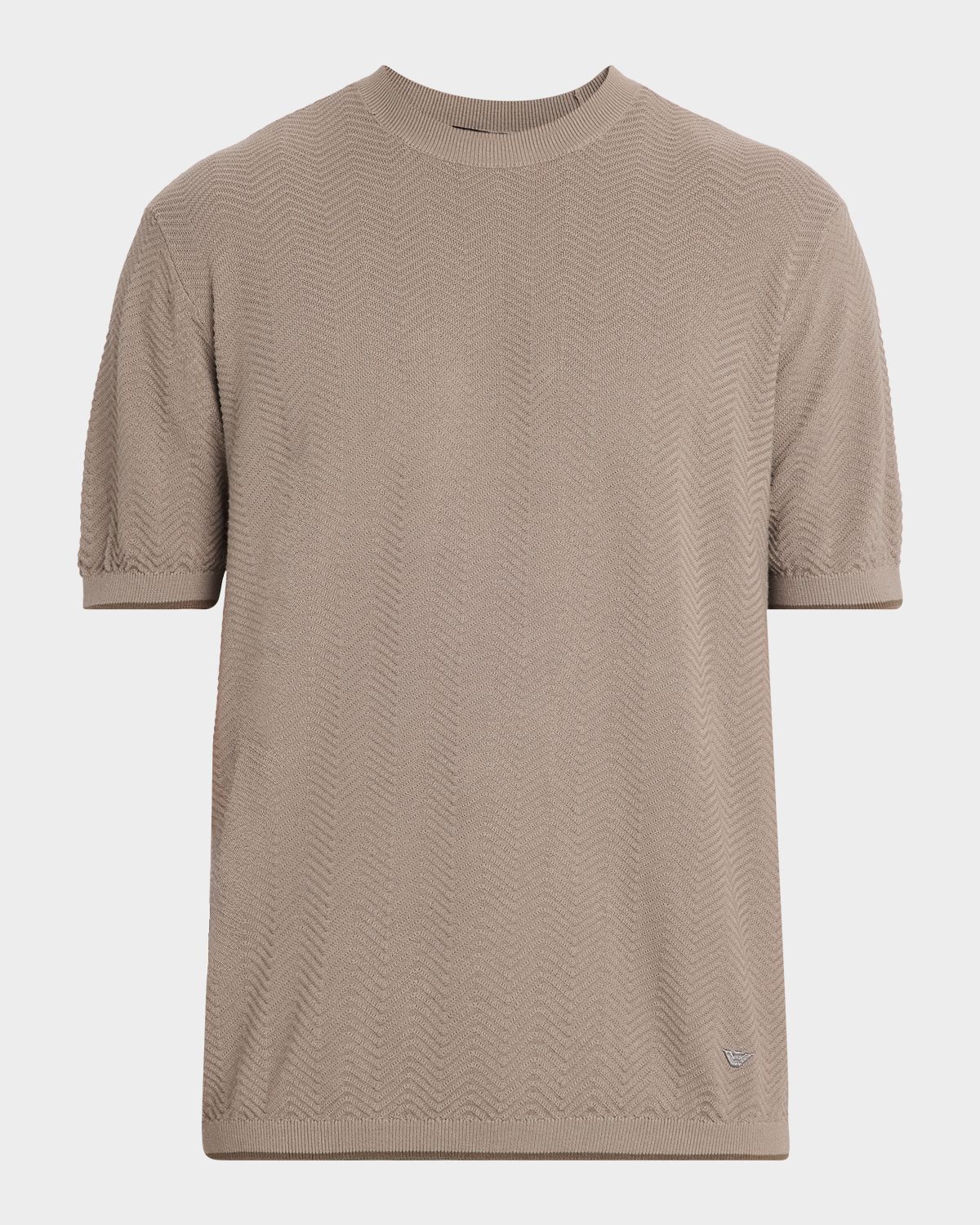 Emporio Armani Men 's Tonal Textured Cotton T-Shirt