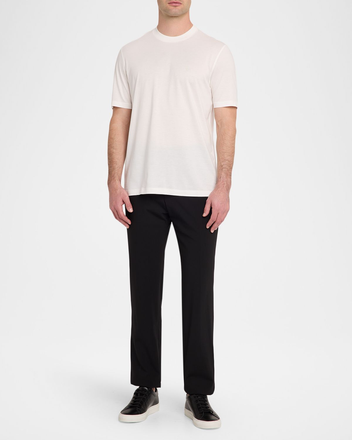 Emporio Armani Men 's Lyocell and Cotton Crewneck T-Shirt
