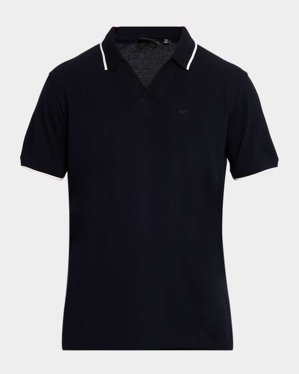 Emporio Armani Men 's V-Neck Pique Polo Shirt