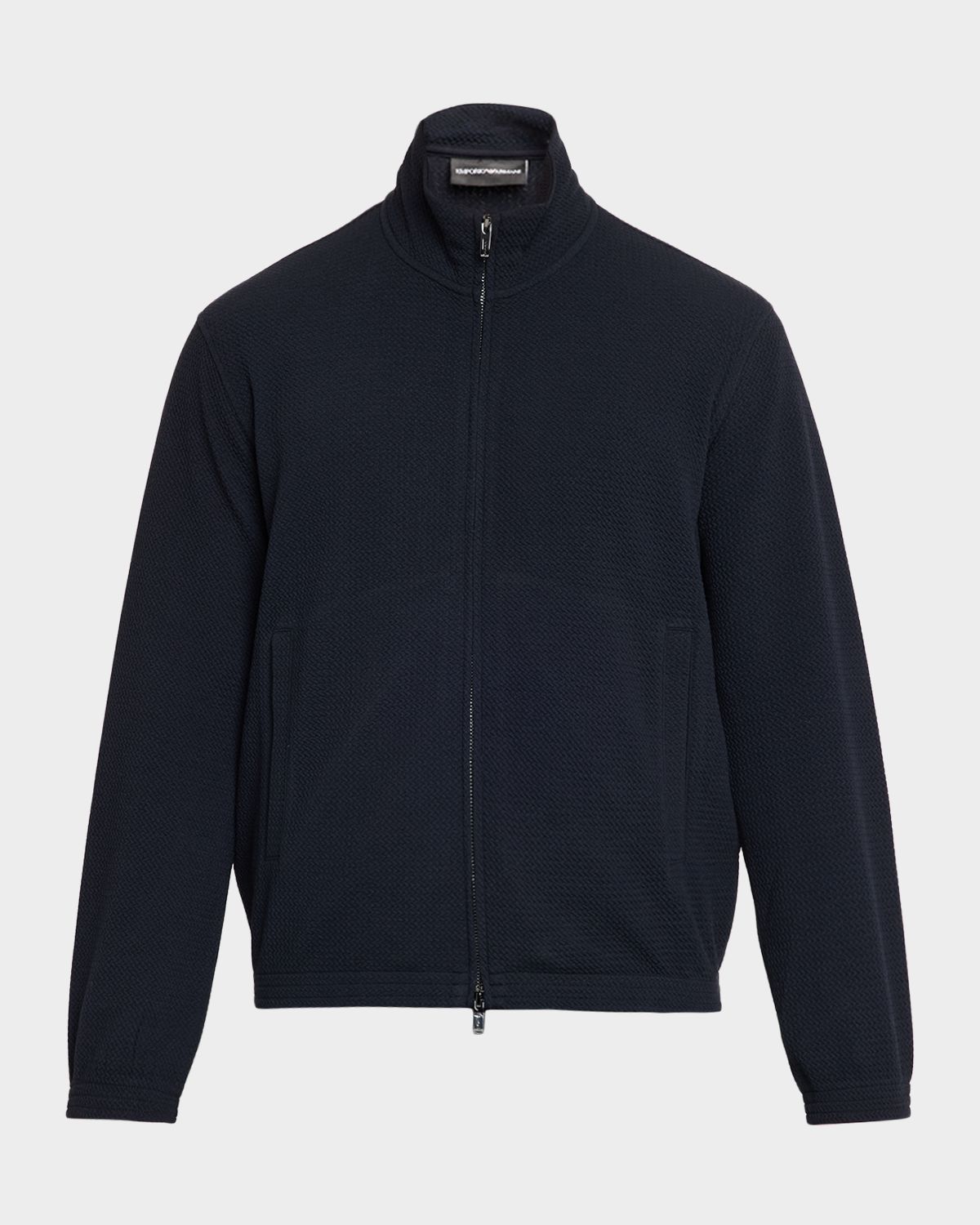 Emporio Armani Men 's Textured Jersey Full-Zip Sweater