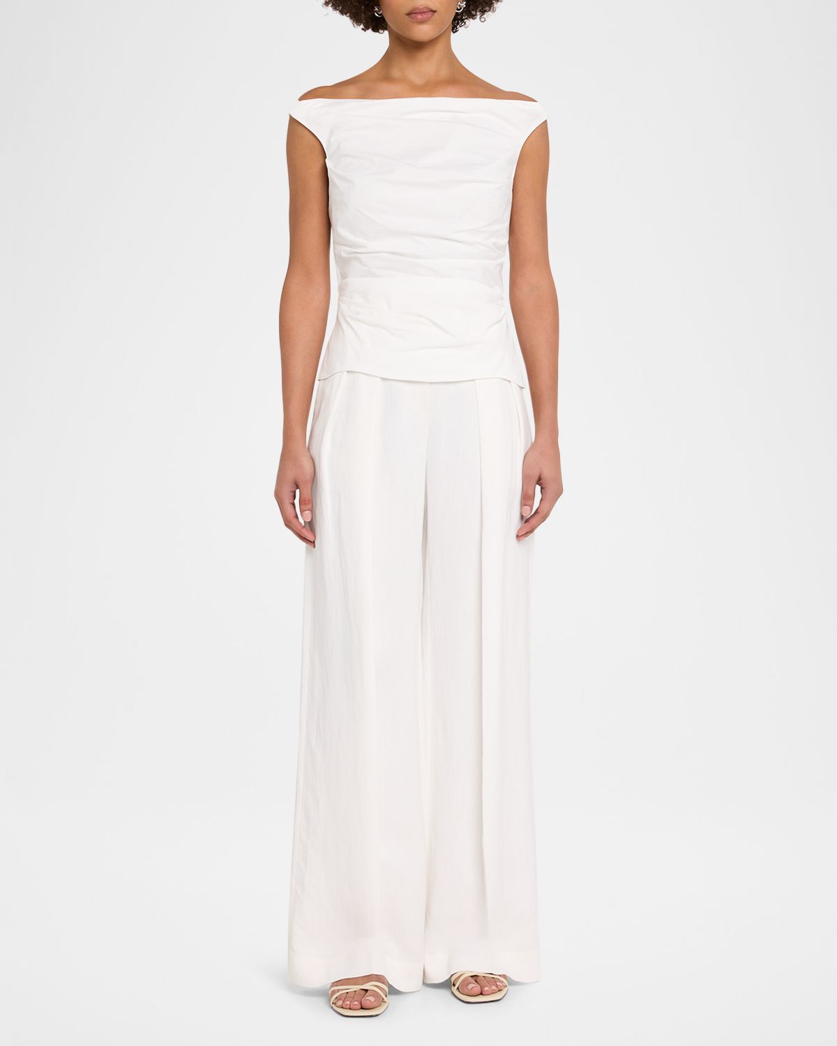 SIMKHAI Maisel Gathered Cotton Top