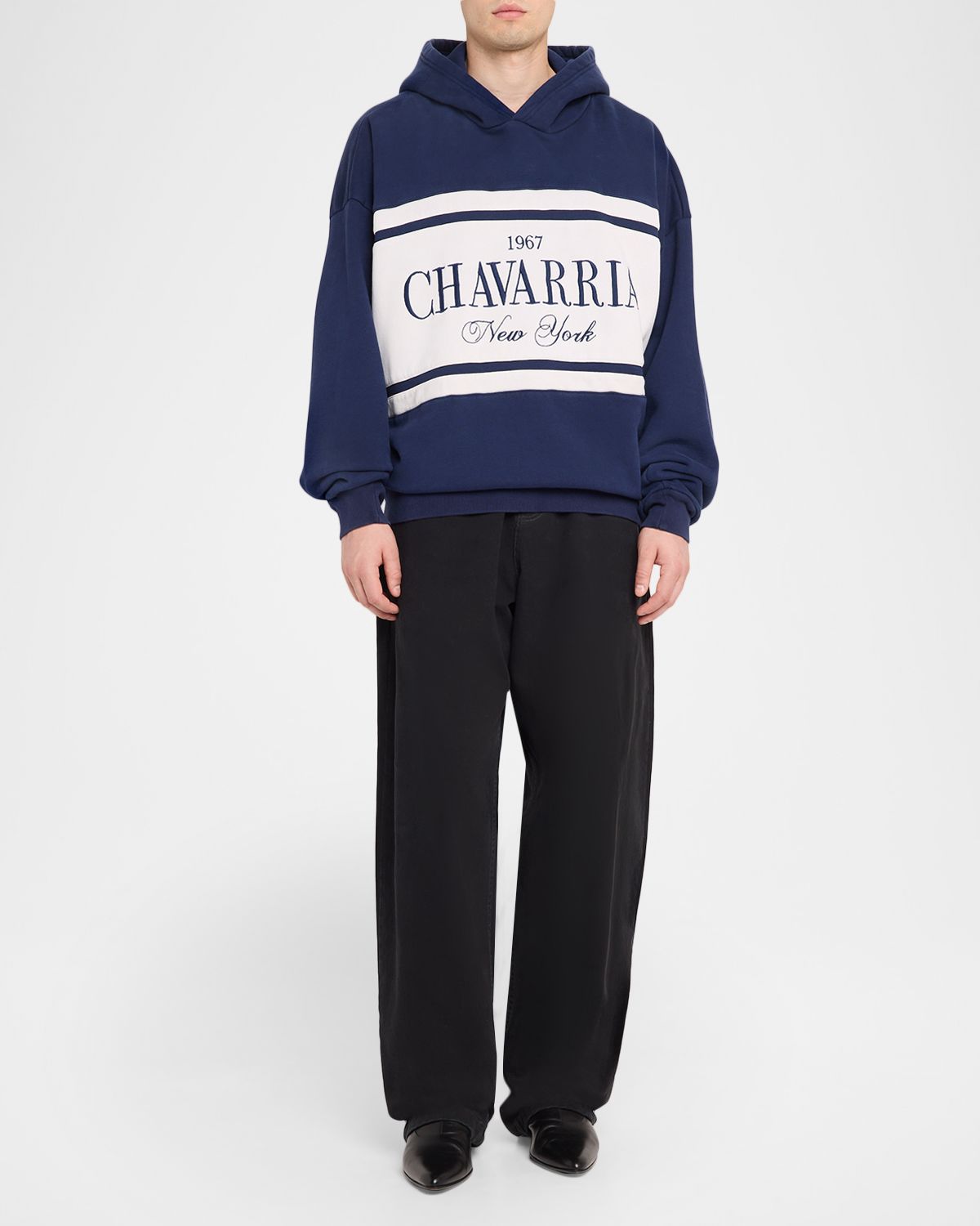 Willy Chavarria Men 's Chavarria Stripe Oversized Hoodie - Men's Clothing