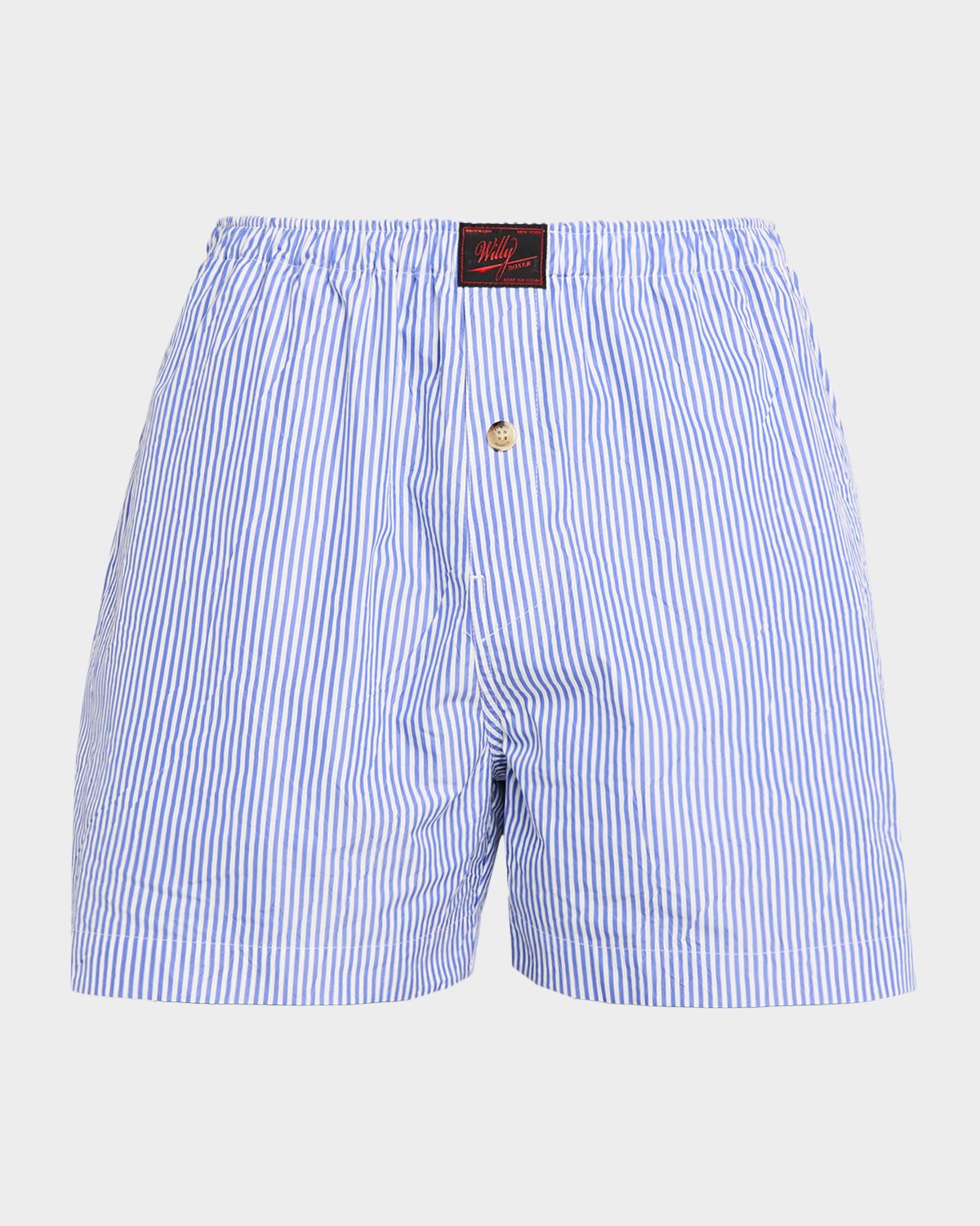 Willy Chavarria Men 's Willy Woven Label Stripe Pull-On Shorts