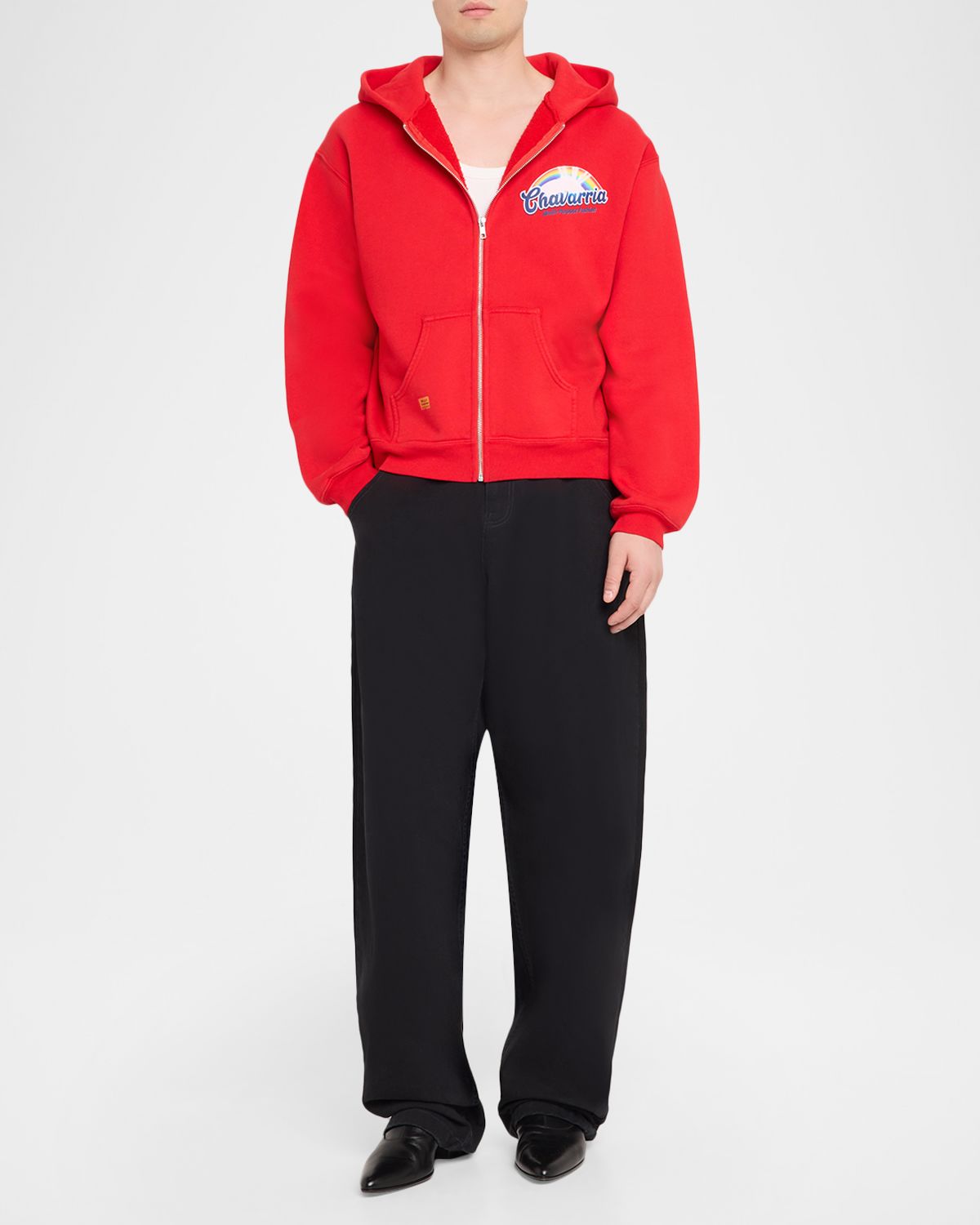 Willy Chavarria Men 's Graphic Logo Cotton Full-Zip Hoodie - Men's Clothing