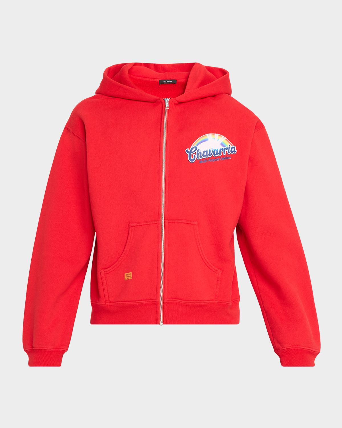 Willy Chavarria Men 's Graphic Logo Cotton Full-Zip Hoodie