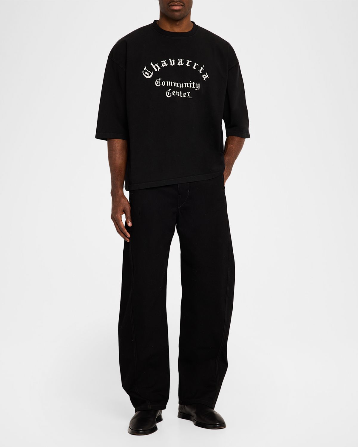 Willy Chavarria Men 's Chavarria Community Center Cotton Graphic T-Shirt