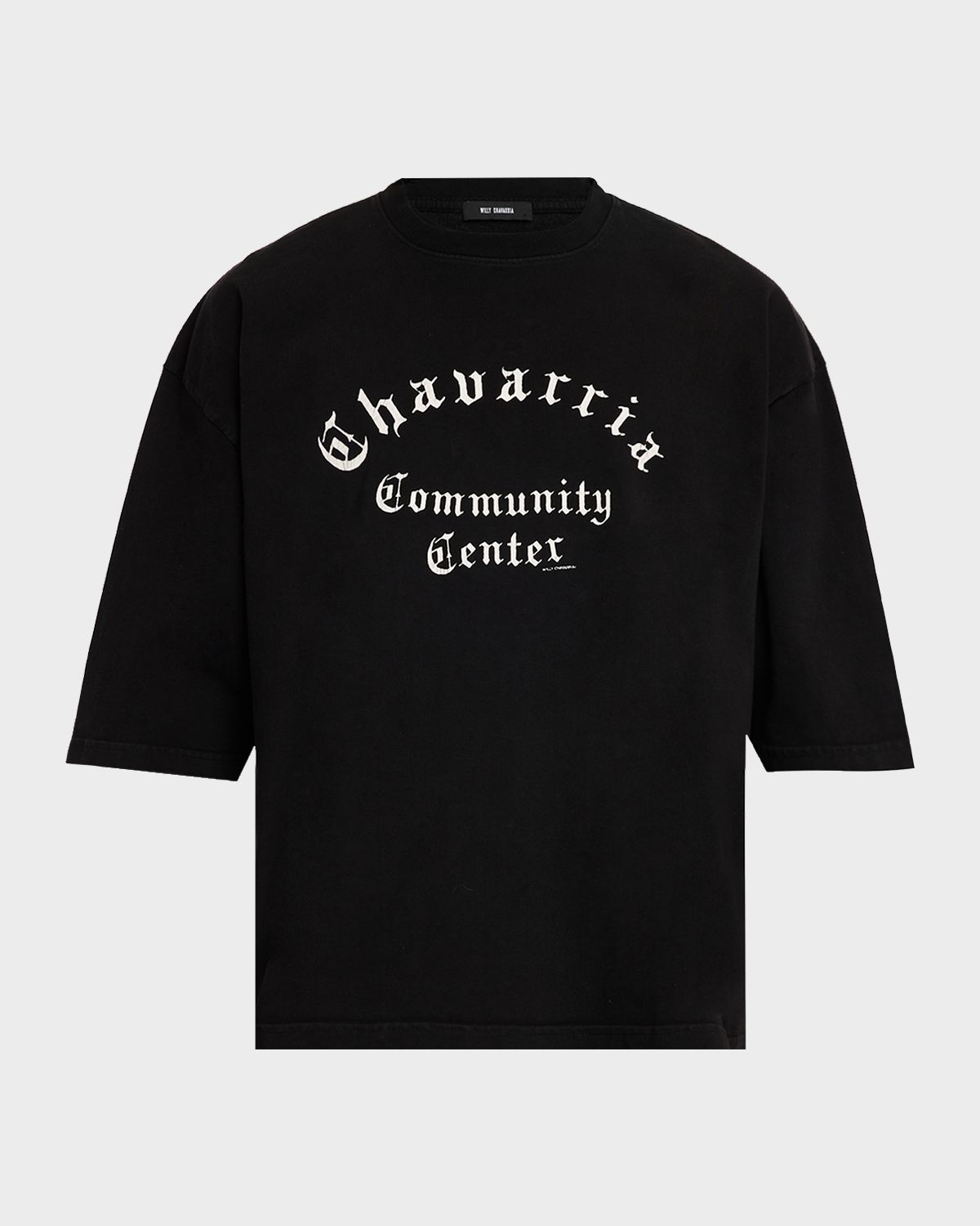 Willy Chavarria Men 's Chavarria Community Center Cotton Graphic T-Shirt