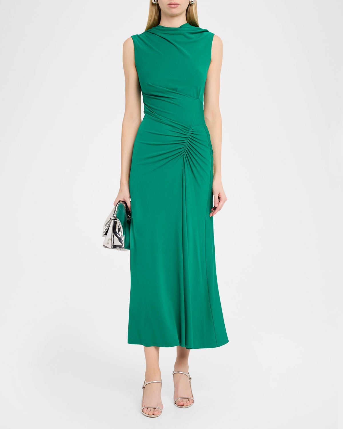 SIMKHAI Acacia Draped Jersey Midi Dress