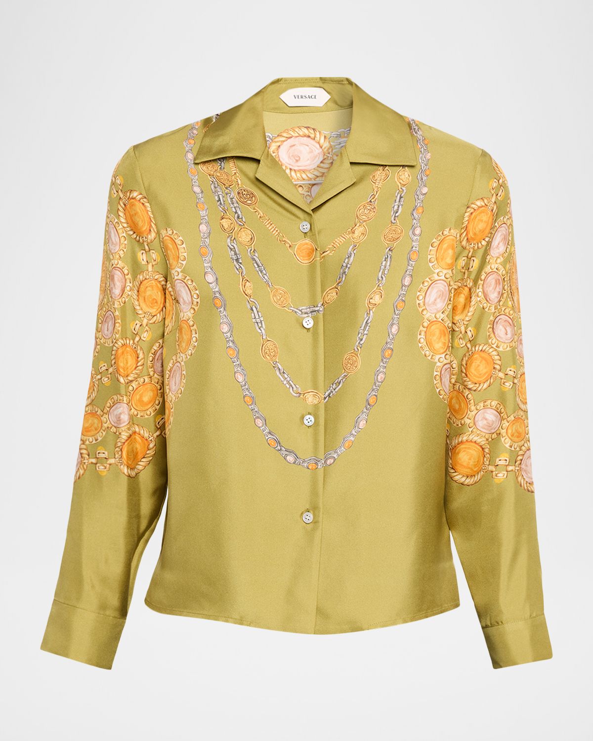 Versace Printed Silk Twill Shirt