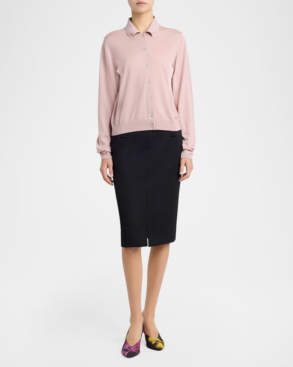 Versace Virgin Wool Knit Cardigan