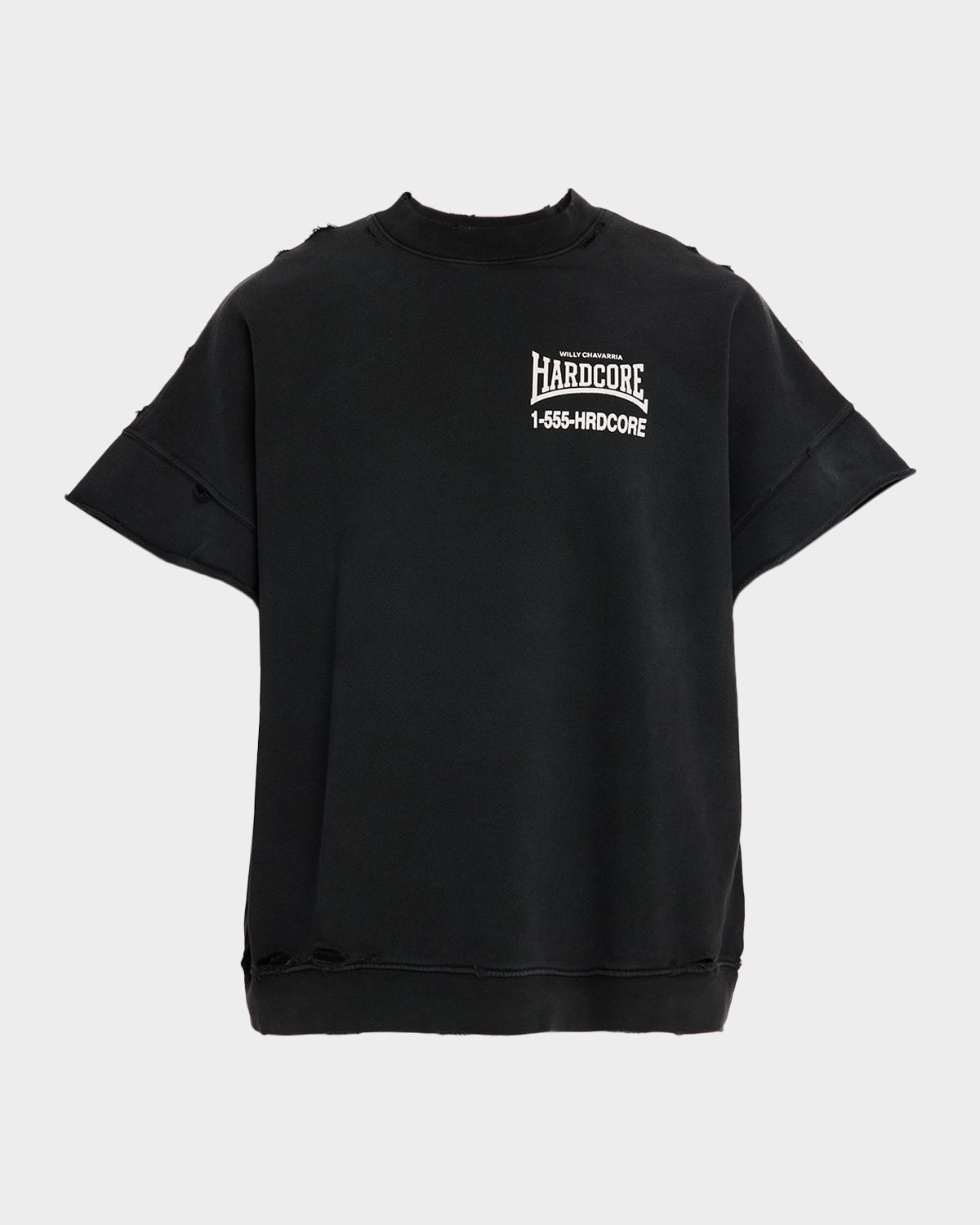 Willy Chavarria Men 's Hardcore Cotton Distressed T-Shirt