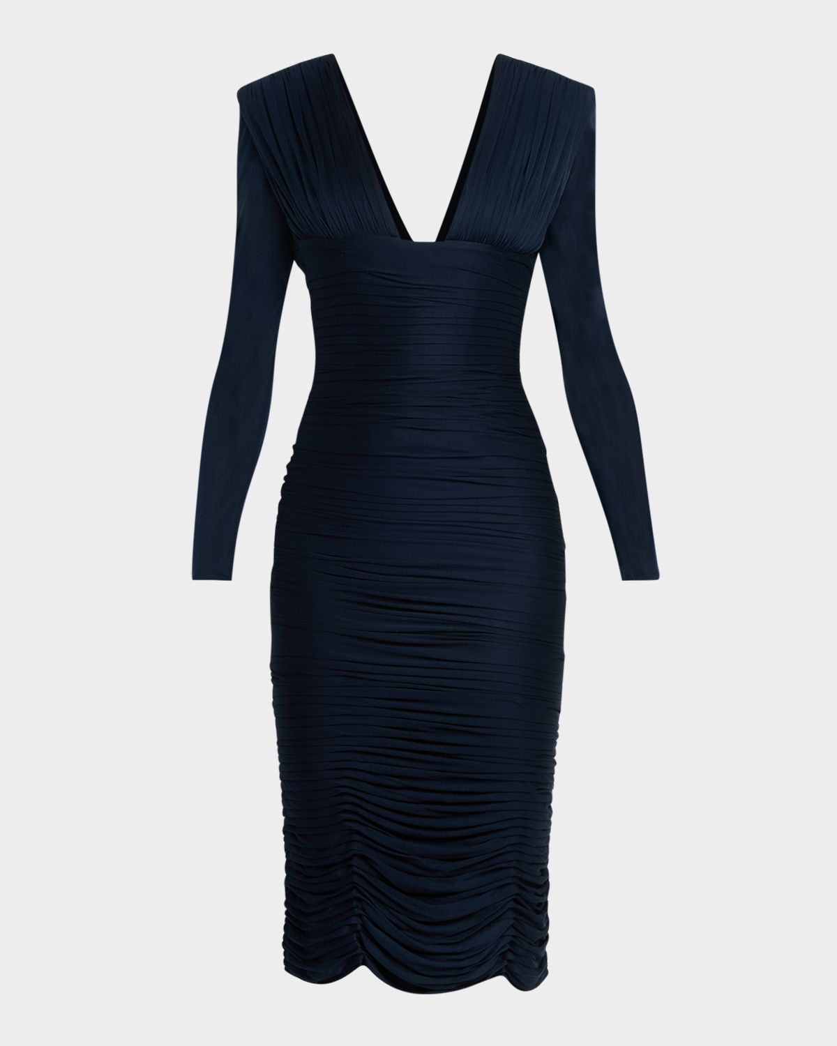 Versace Gathered Long-Sleeve Midi Dress | Thumbnail 6