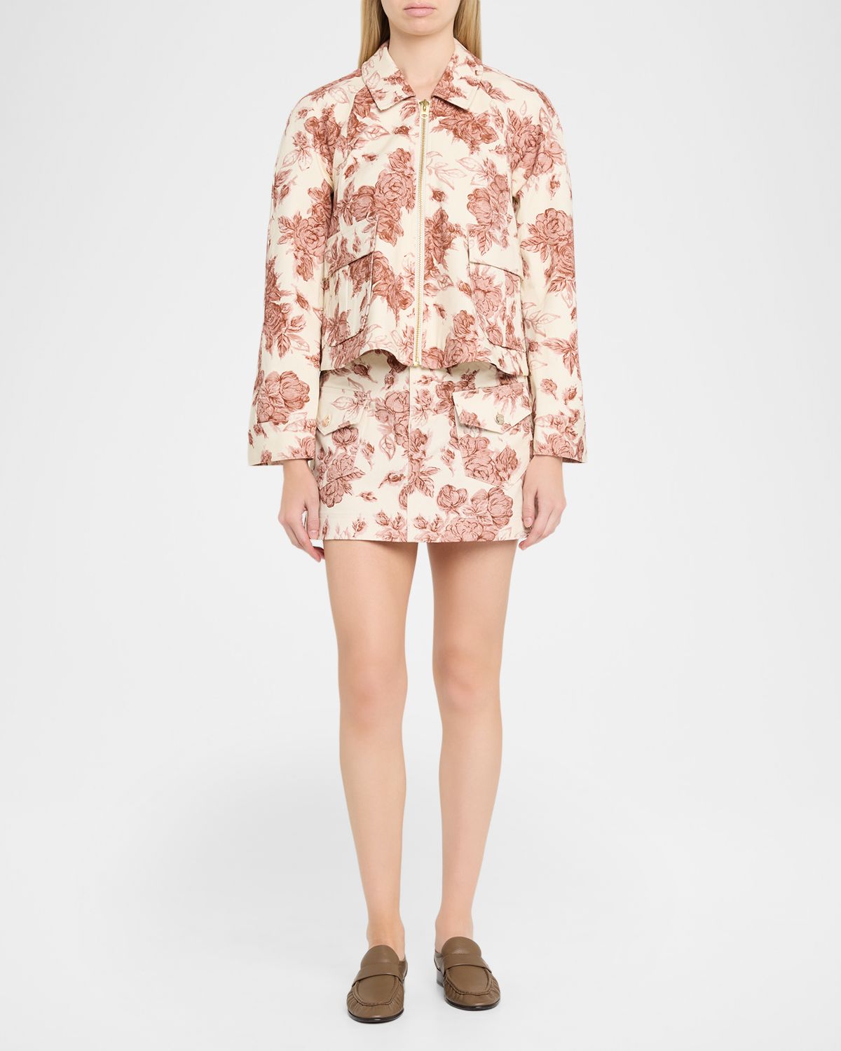 Cara Cara Andrew Floral Denim Shirt Jacket