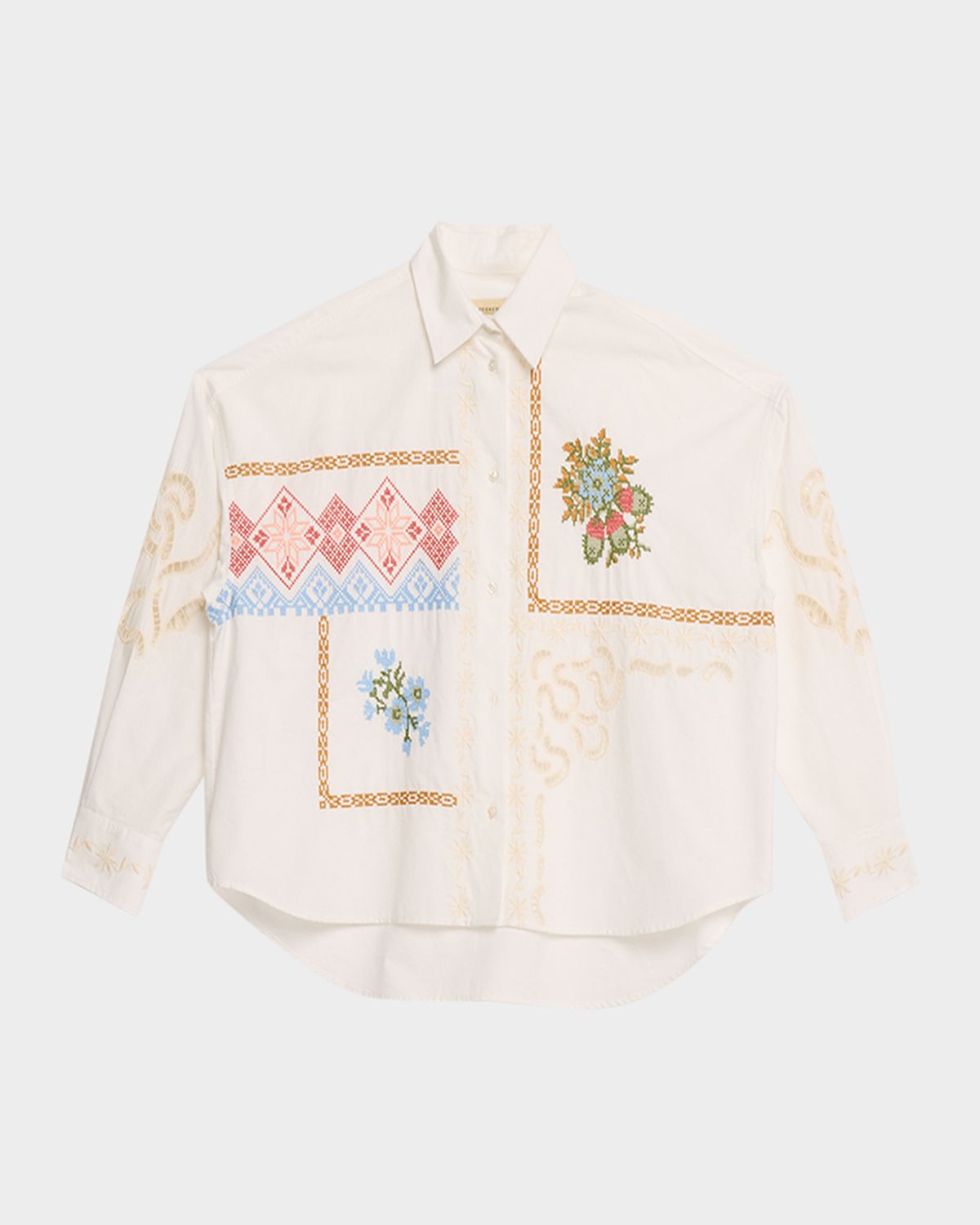 Weekend Max Mara Fonte Embroidered Cotton Poplin Shirt