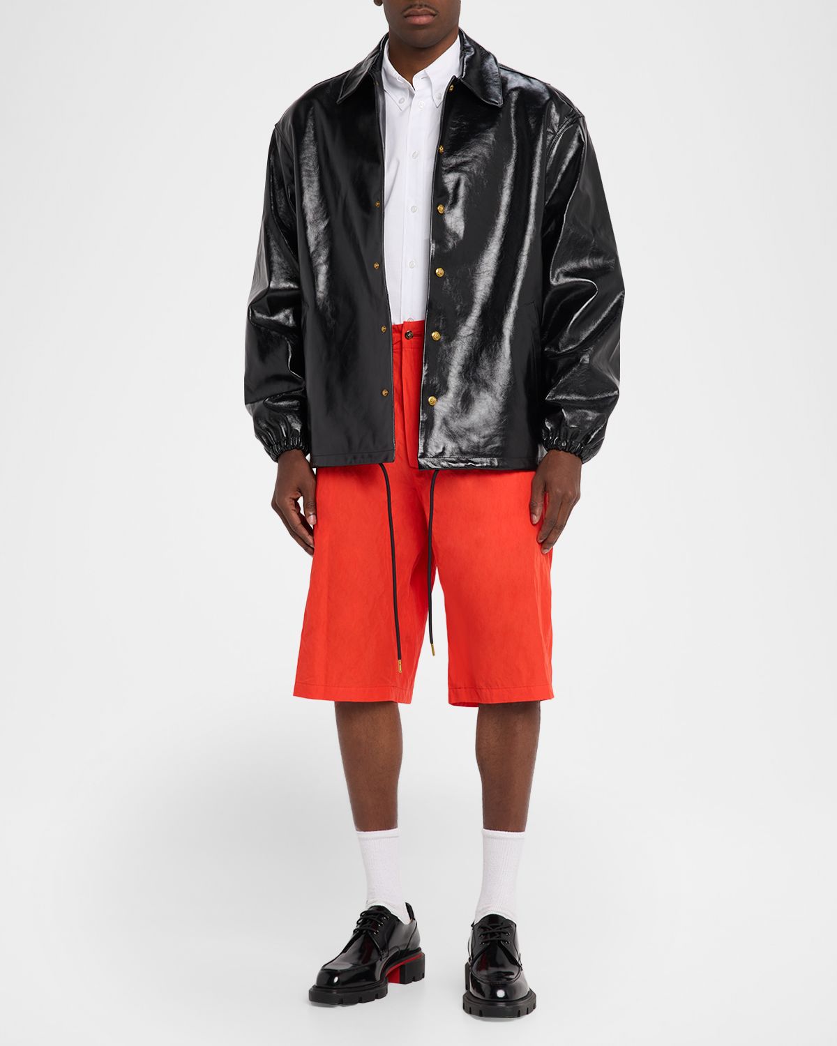 Willy Chavarria Men 's eather Coach Jacket