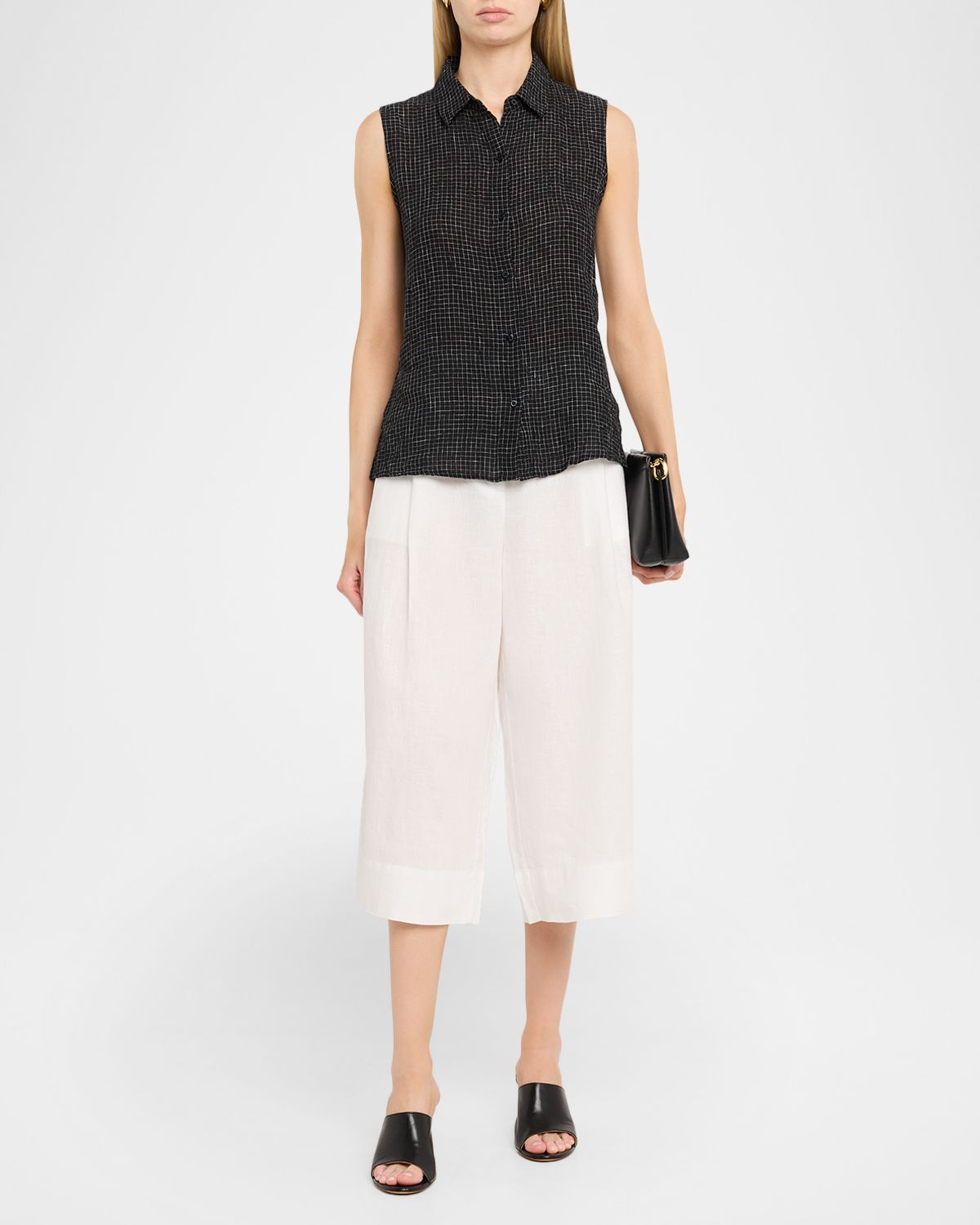 Eileen Fisher Crinkled Organic Linen Grid Shirt | Thumbnail 5 Eileen Fisher Crinkled Organic Linen Grid Shirt | Thumbnail 5