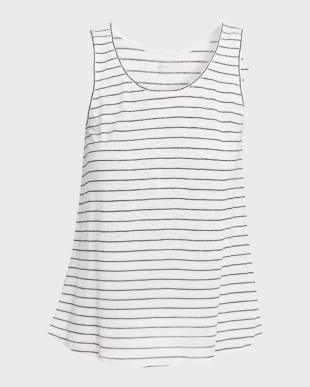 Eileen Fisher Striped Organic Linen Knit Tank Top