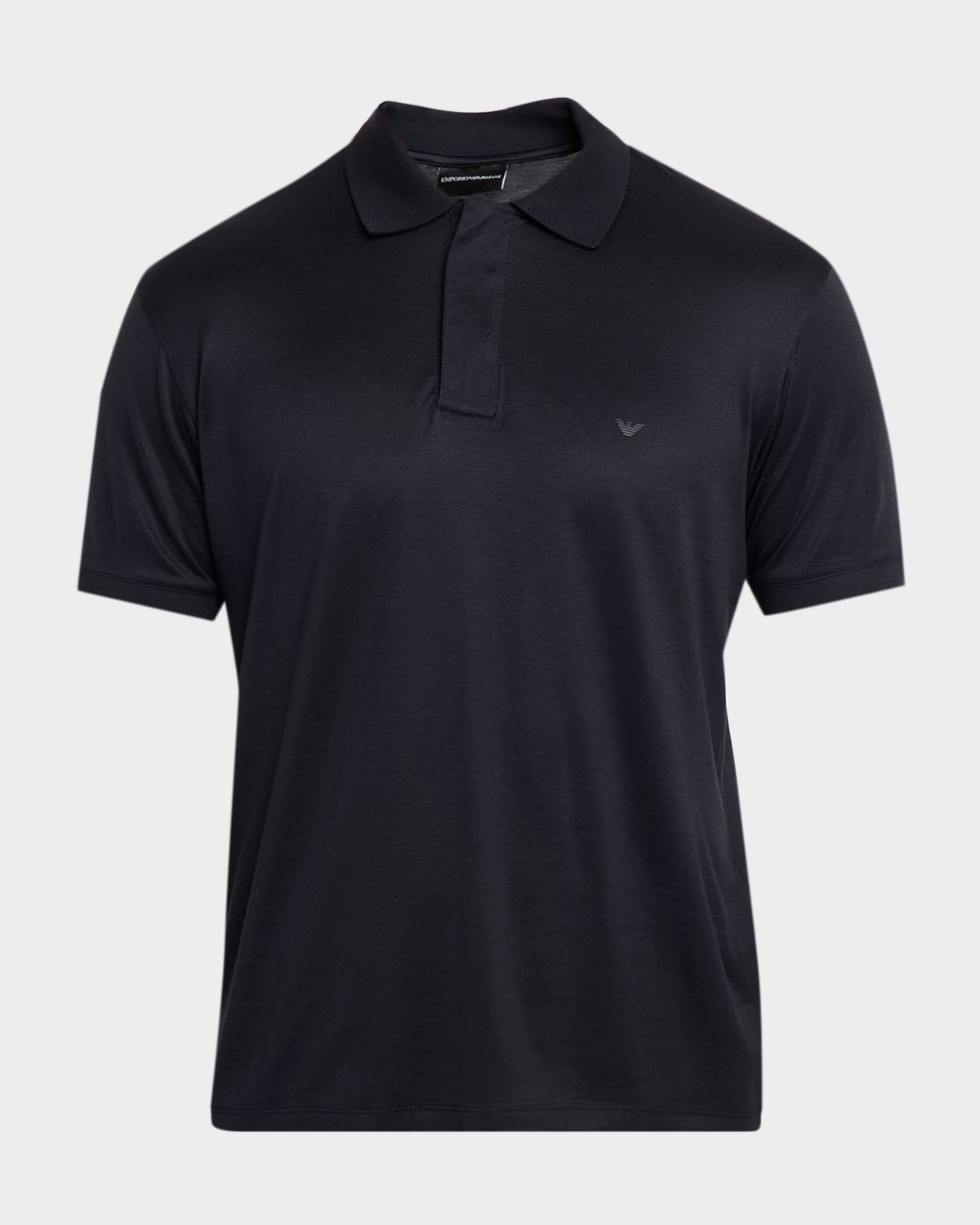 Emporio Armani Men 's Short-Sleeved Lyocell-Blend Polo Shirt