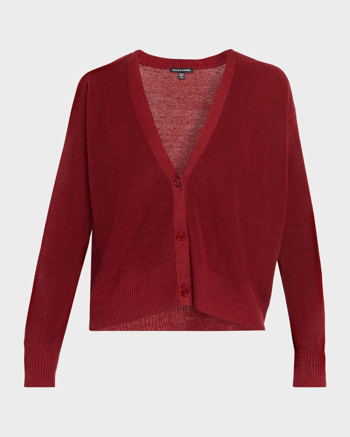 Eileen Fisher Organic Linen-Cotton Knit Cardigan