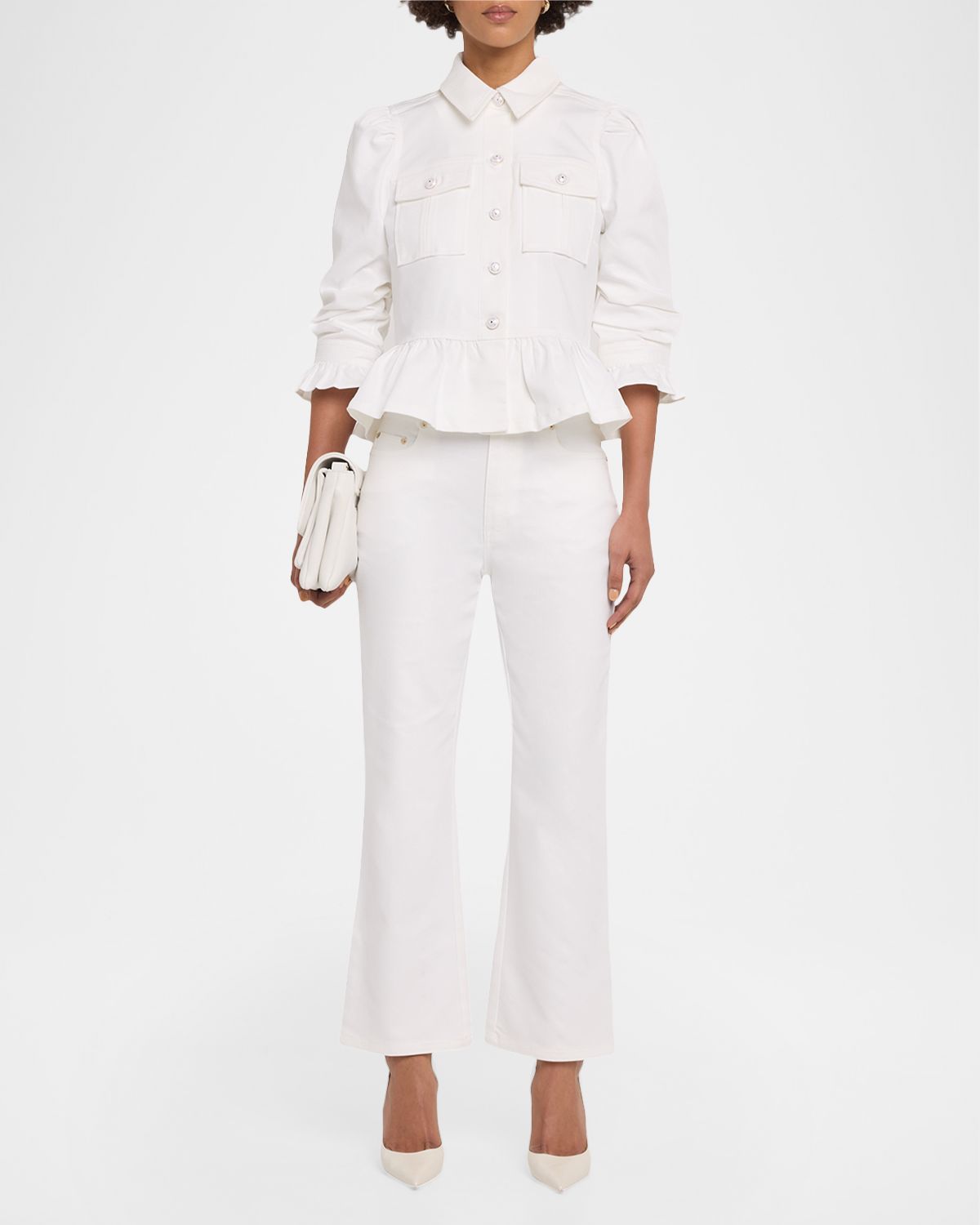 Cinq a Sept Stevie Cropped Kick-Flare Jeans