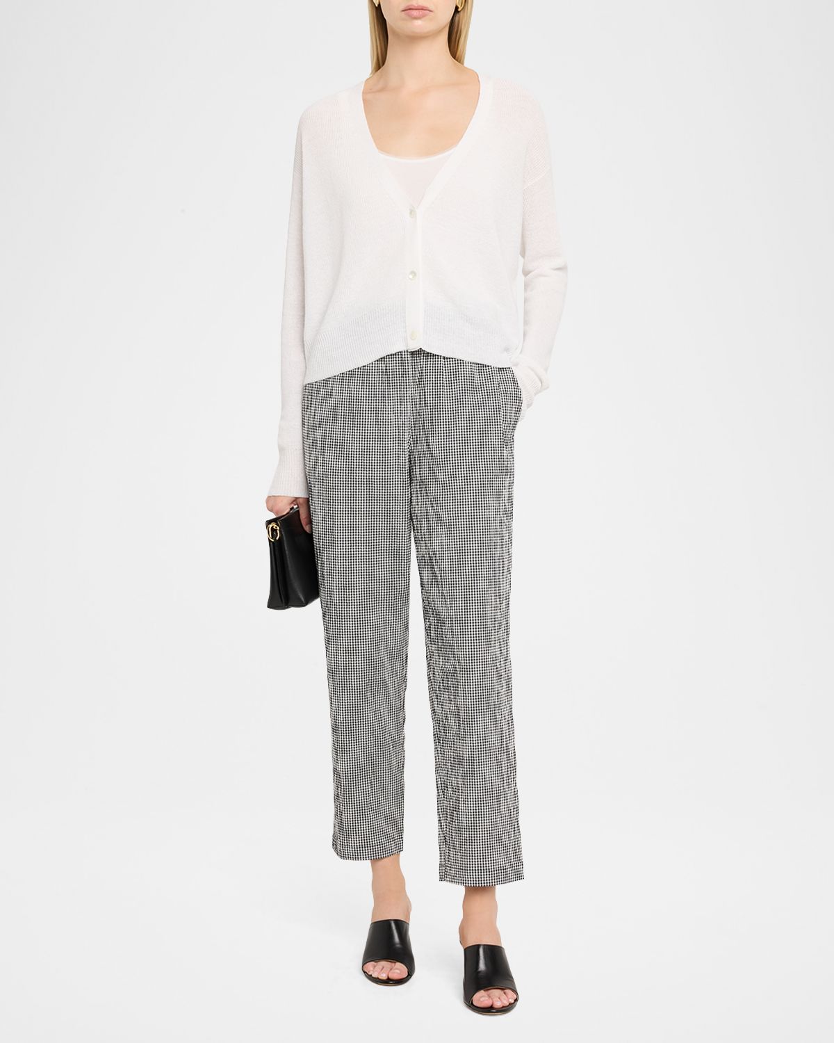 Eileen Fisher Tapered Organic Cotton Check Ankle Pants | Thumbnail 2 Eileen Fisher Tapered Organic Cotton Check Ankle Pants | Thumbnail 2