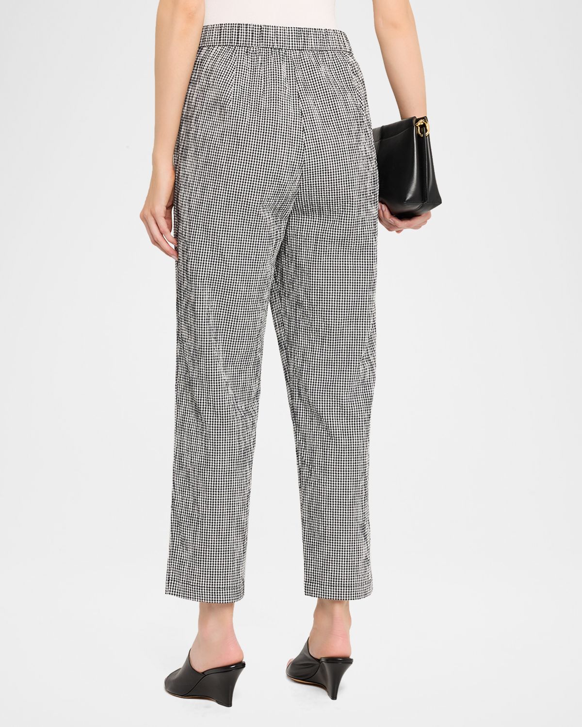Eileen Fisher Tapered Organic Cotton Check Ankle Pants | Thumbnail 3 Eileen Fisher Tapered Organic Cotton Check Ankle Pants | Thumbnail 3