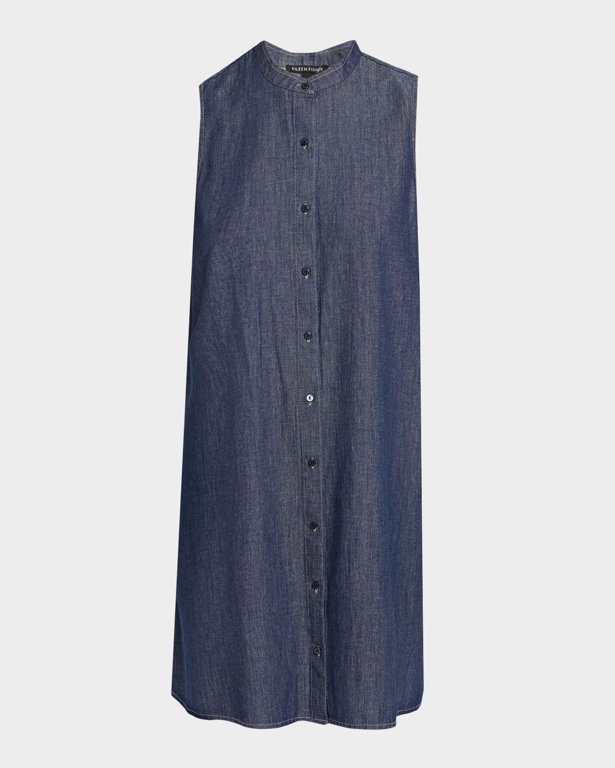 Eileen Fisher Sleeveless Organic Cotton Denim Mini Dress
