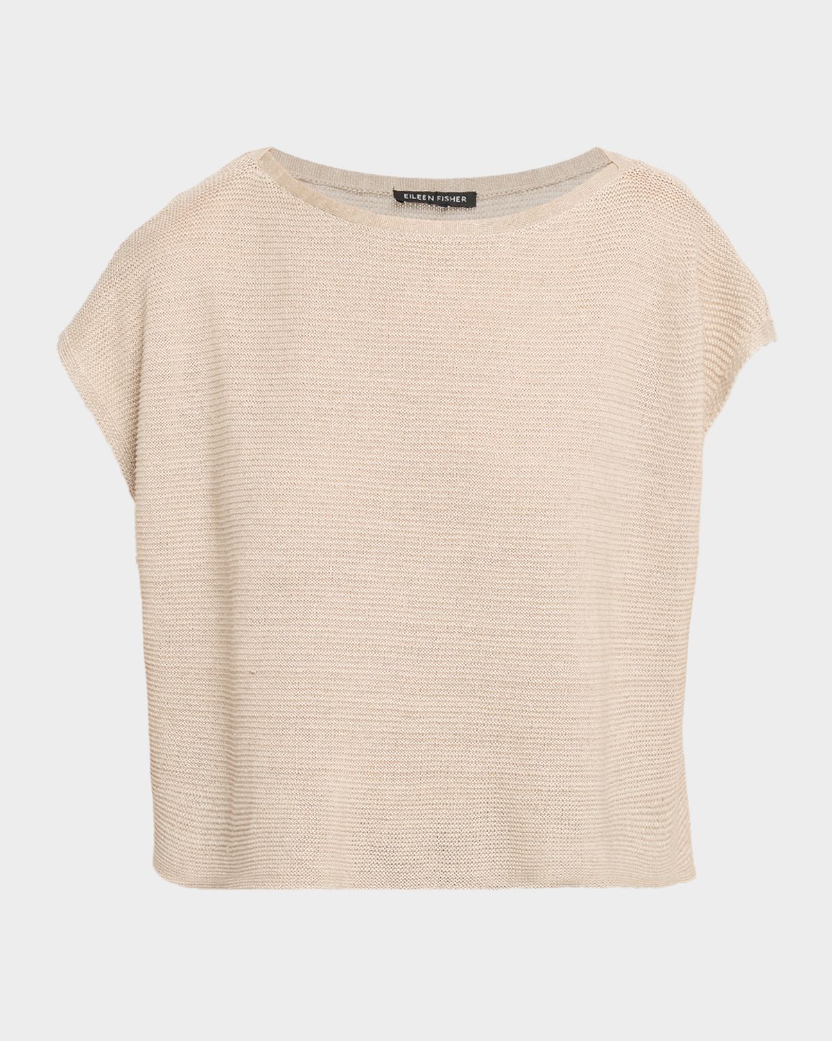 Eileen Fisher Bateau-Neck Organic Linen Sweater