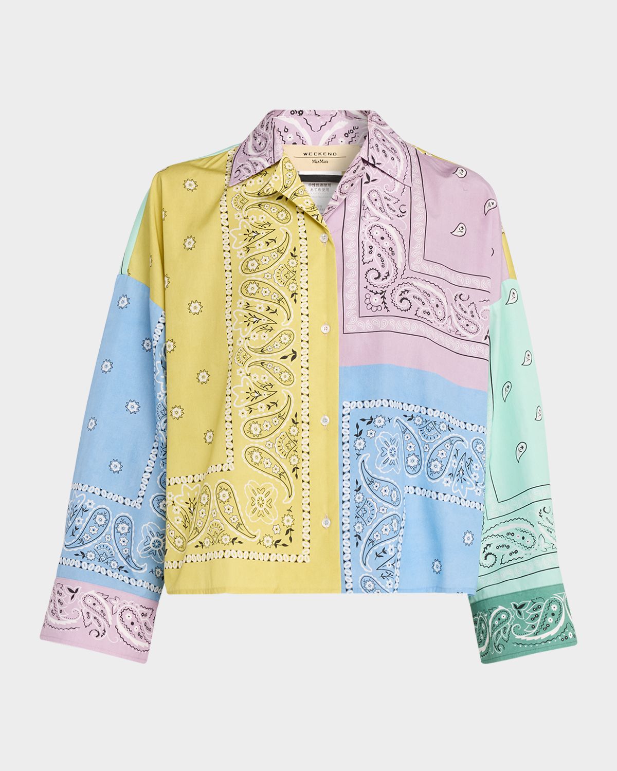 Weekend Max Mara Lampone Patchwork Bandana Cotton Shirt
