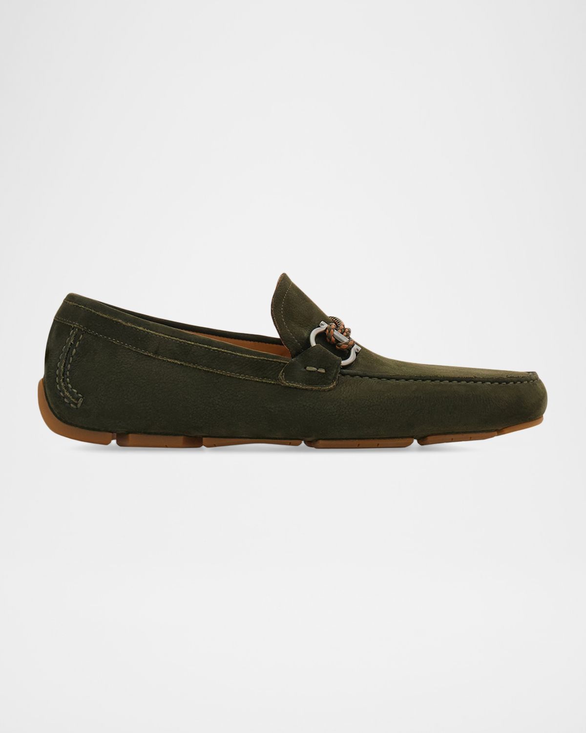 Ferragamo Men 's Gancio Woven-Loop Nubuck Driving Loafers | Thumbnail 7 Ferragamo Men 's Gancio Woven-Loop Nubuck Driving Loafers | Thumbnail 7