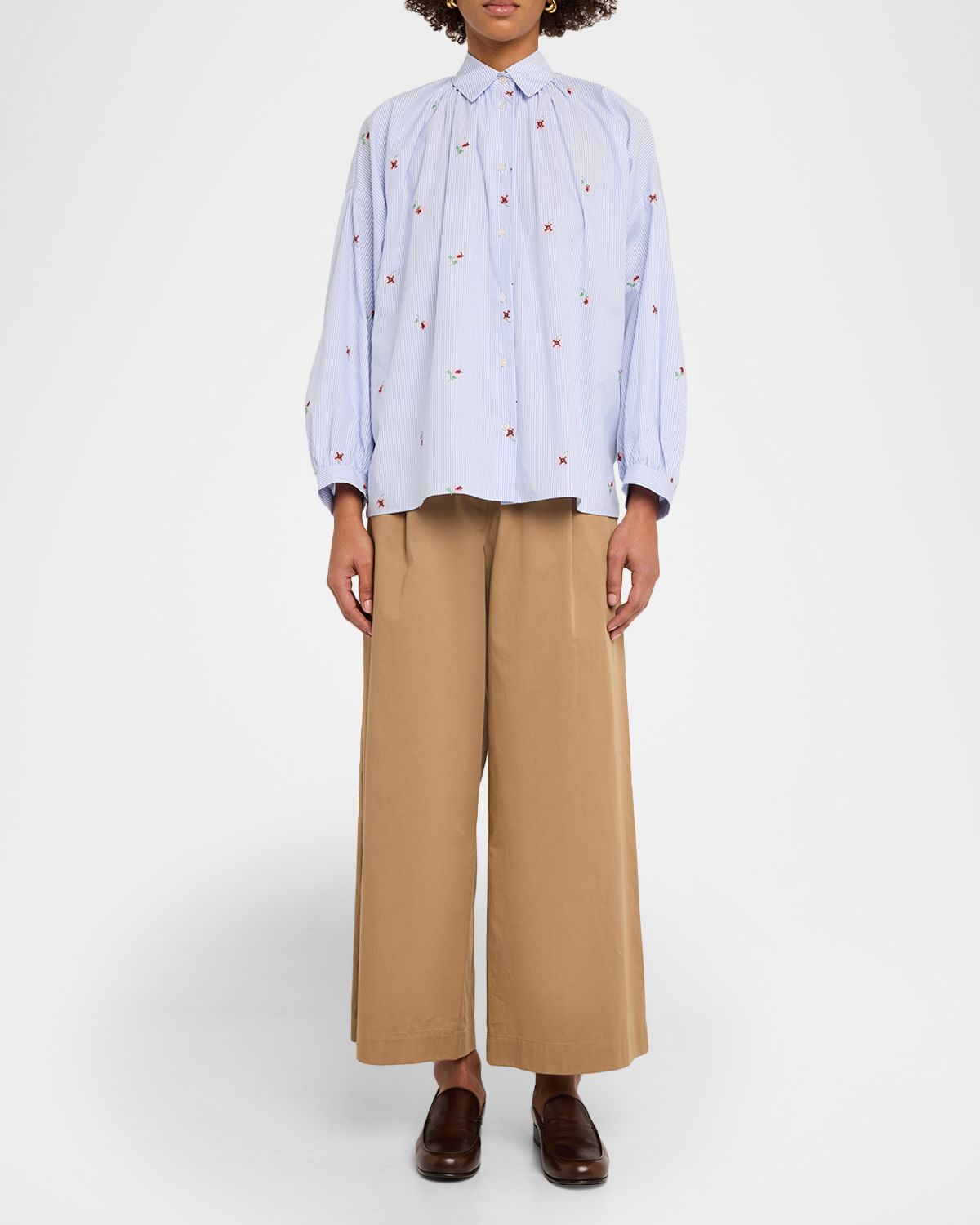 Weekend Max Mara Golfo Cropped Wide-Leg Cotton Pants