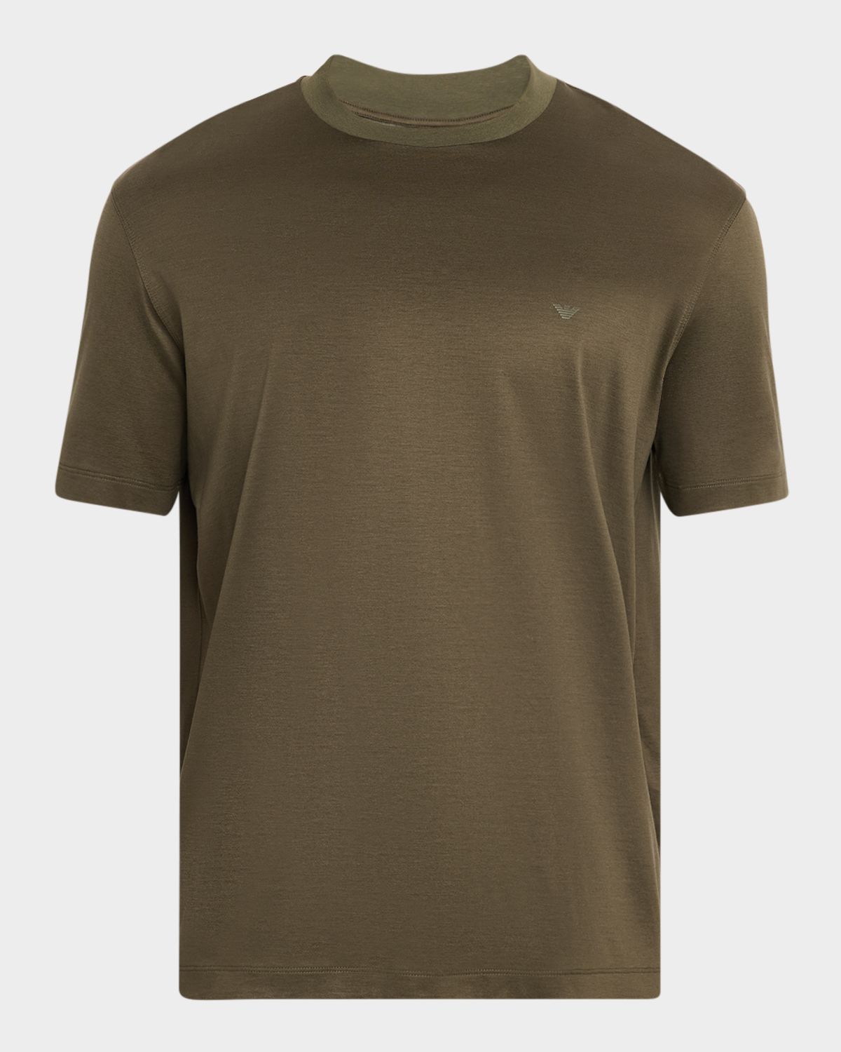 Emporio Armani Men 's Lyocell and Cotton Eagle Logo Crewneck T-Shirt
