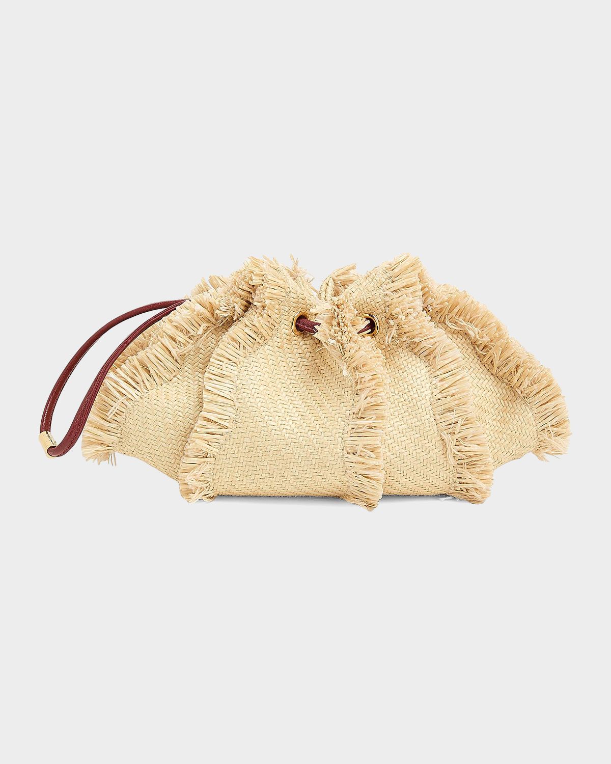 Ulla Johnson Adria Small Fringed Raffia-Effect Crossbody Bag