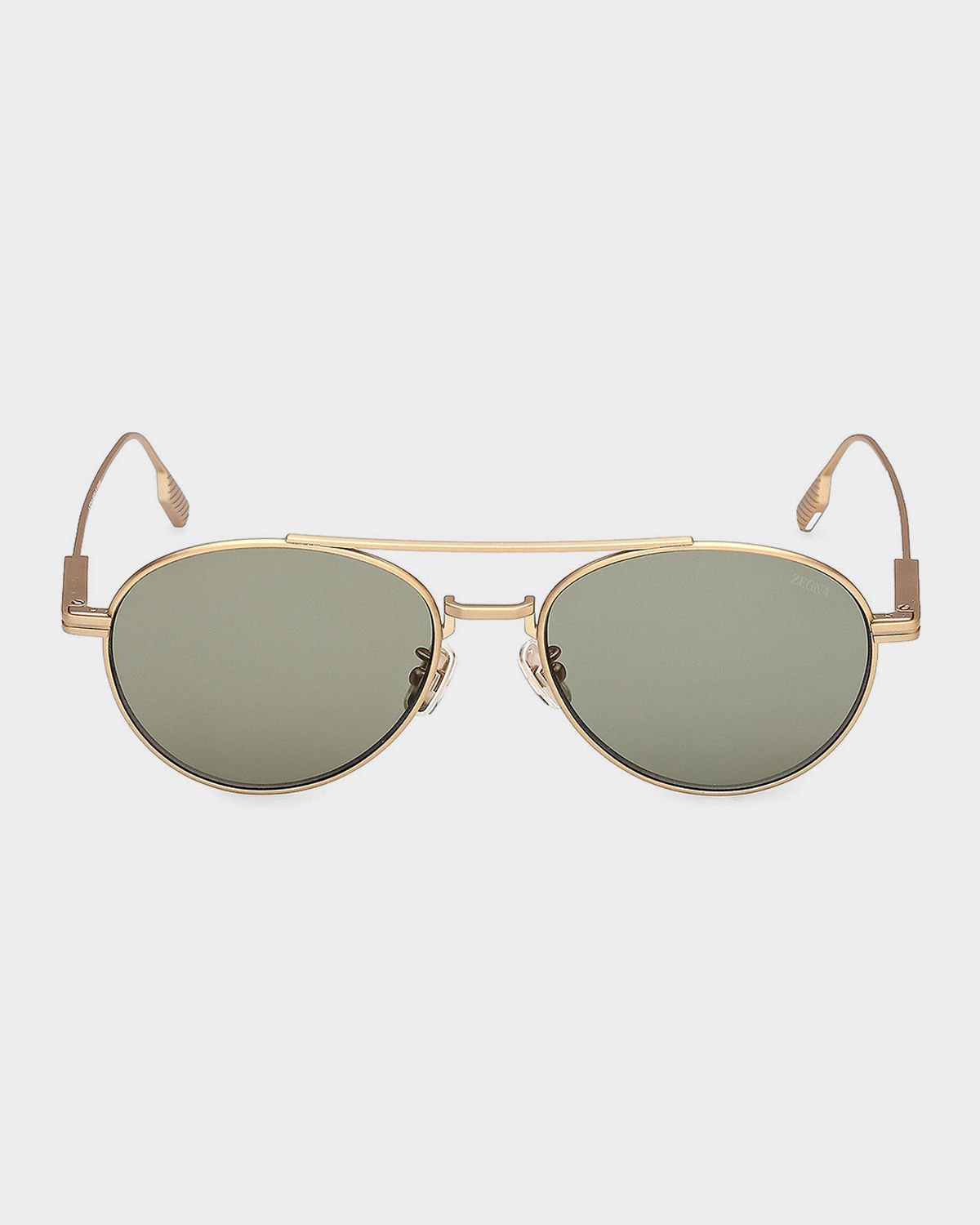 ZEGNA Men 's Double-Bridge Titanium Round Sunglasses | Thumbnail 6 ZEGNA Men 's Double-Bridge Titanium Round Sunglasses | Thumbnail 6