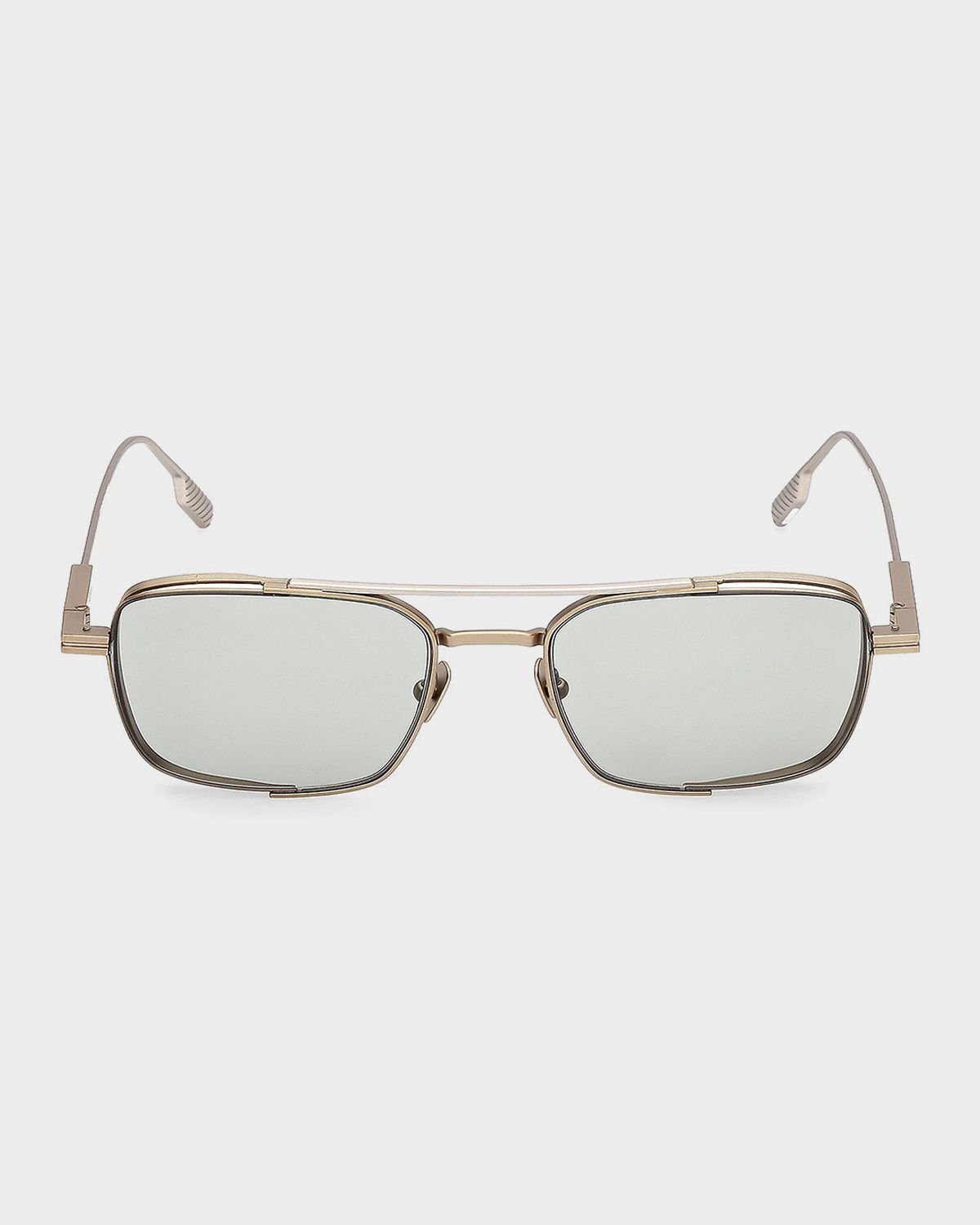 ZEGNA Men 's Double-Bridge Titanium Rectangle Sunglasses | Thumbnail 6 ZEGNA Men 's Double-Bridge Titanium Rectangle Sunglasses | Thumbnail 6