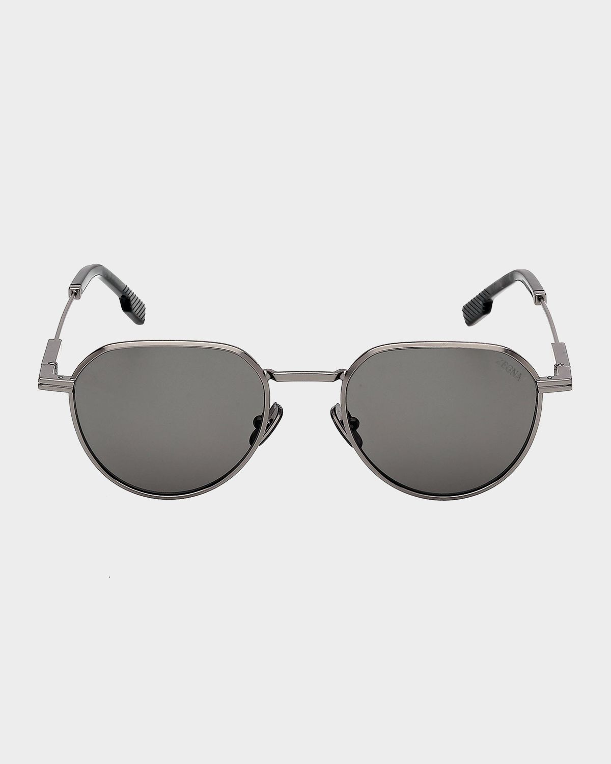 ZEGNA Men 's Metal Round Sunglasses